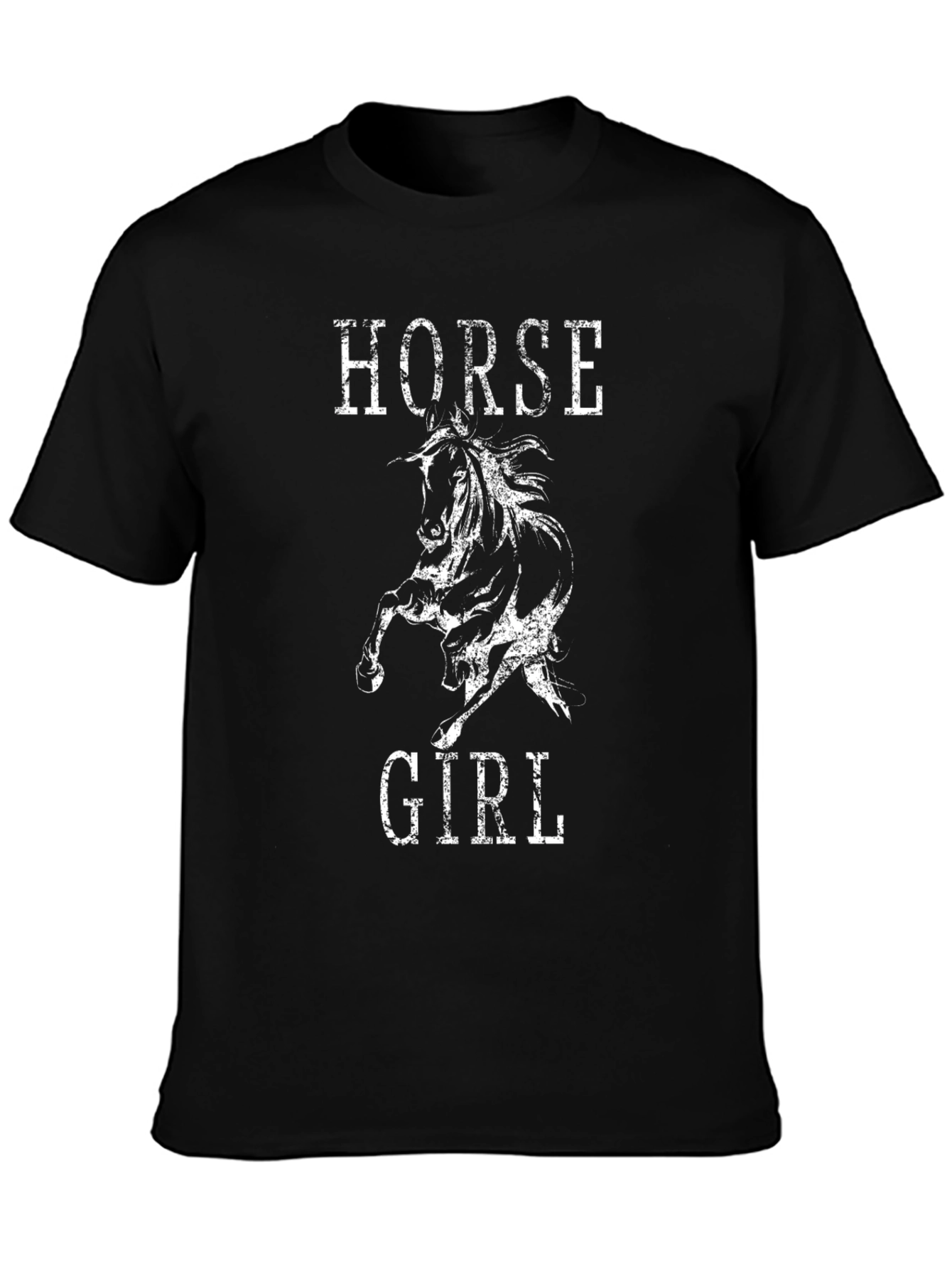 Horse Girl Graphic Tee - Black Cotton T-Shirt