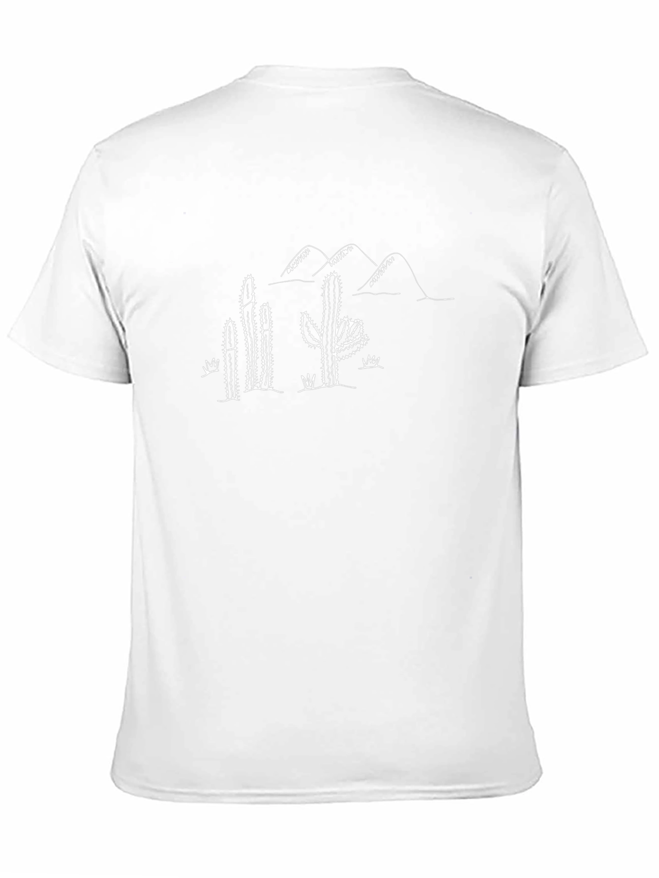 Cactus Desert Sketch Tee - Black Cotton T-Shirt