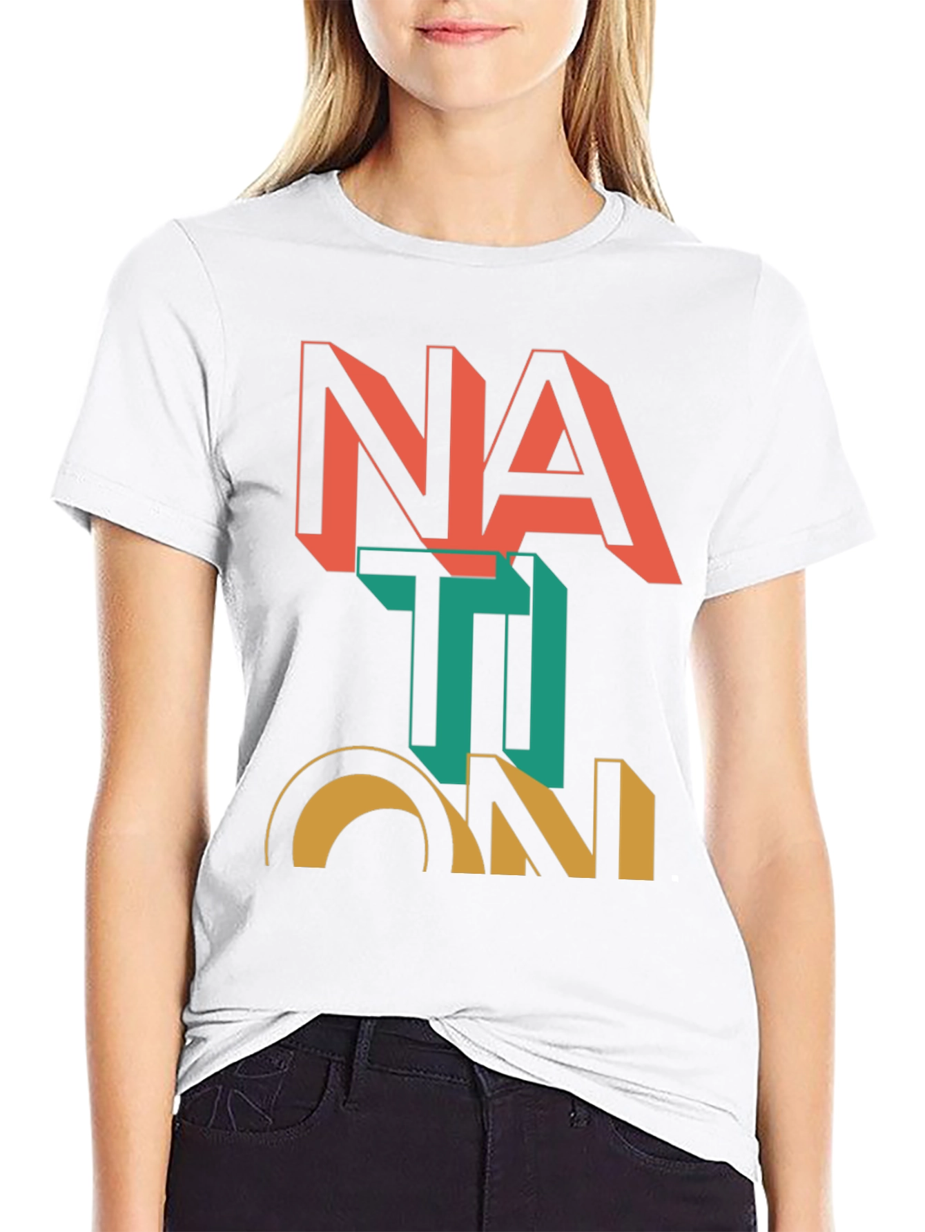 Nation Graphic Print Black T-Shirt