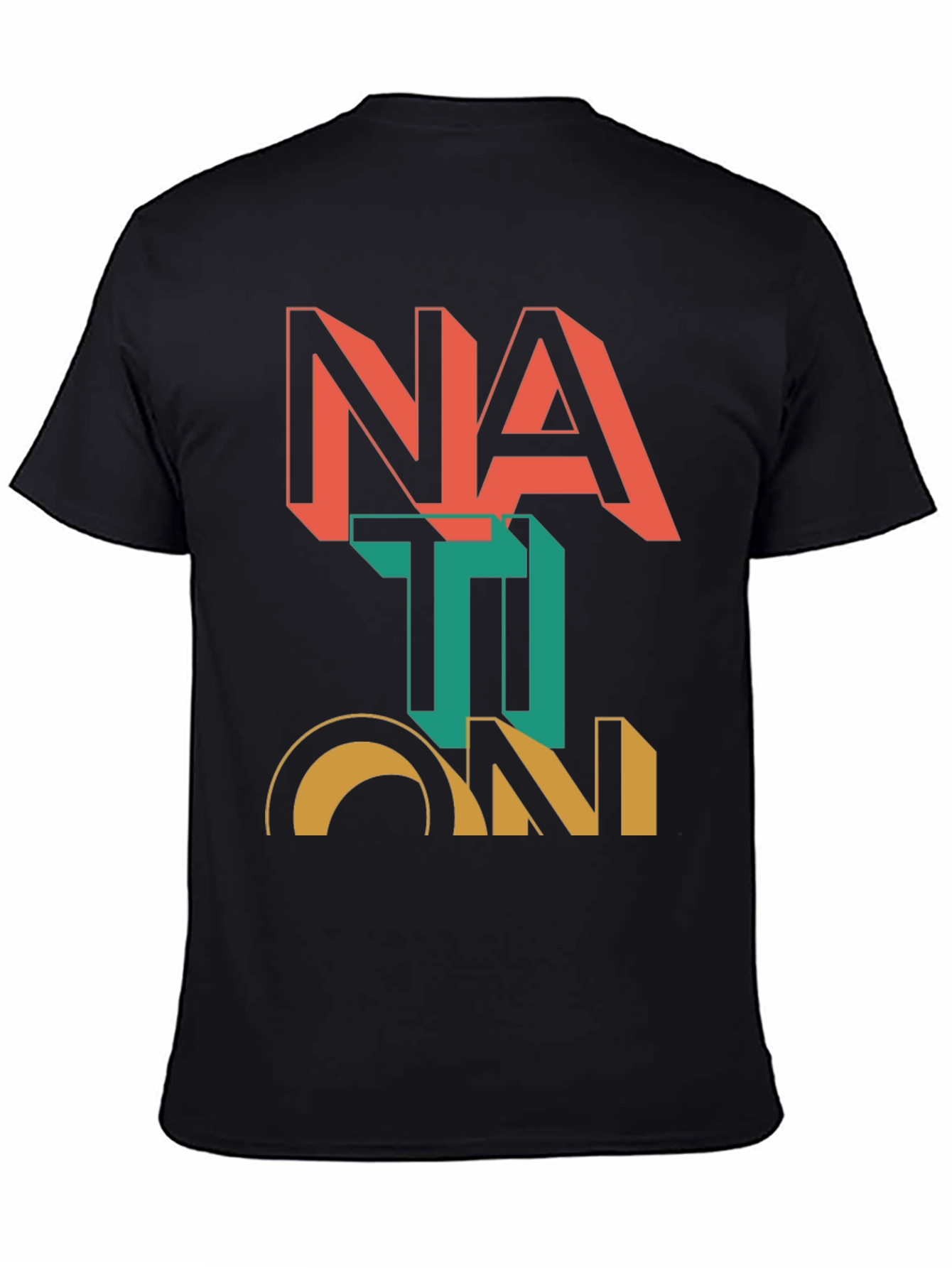 Nation Graphic Print Black T-Shirt