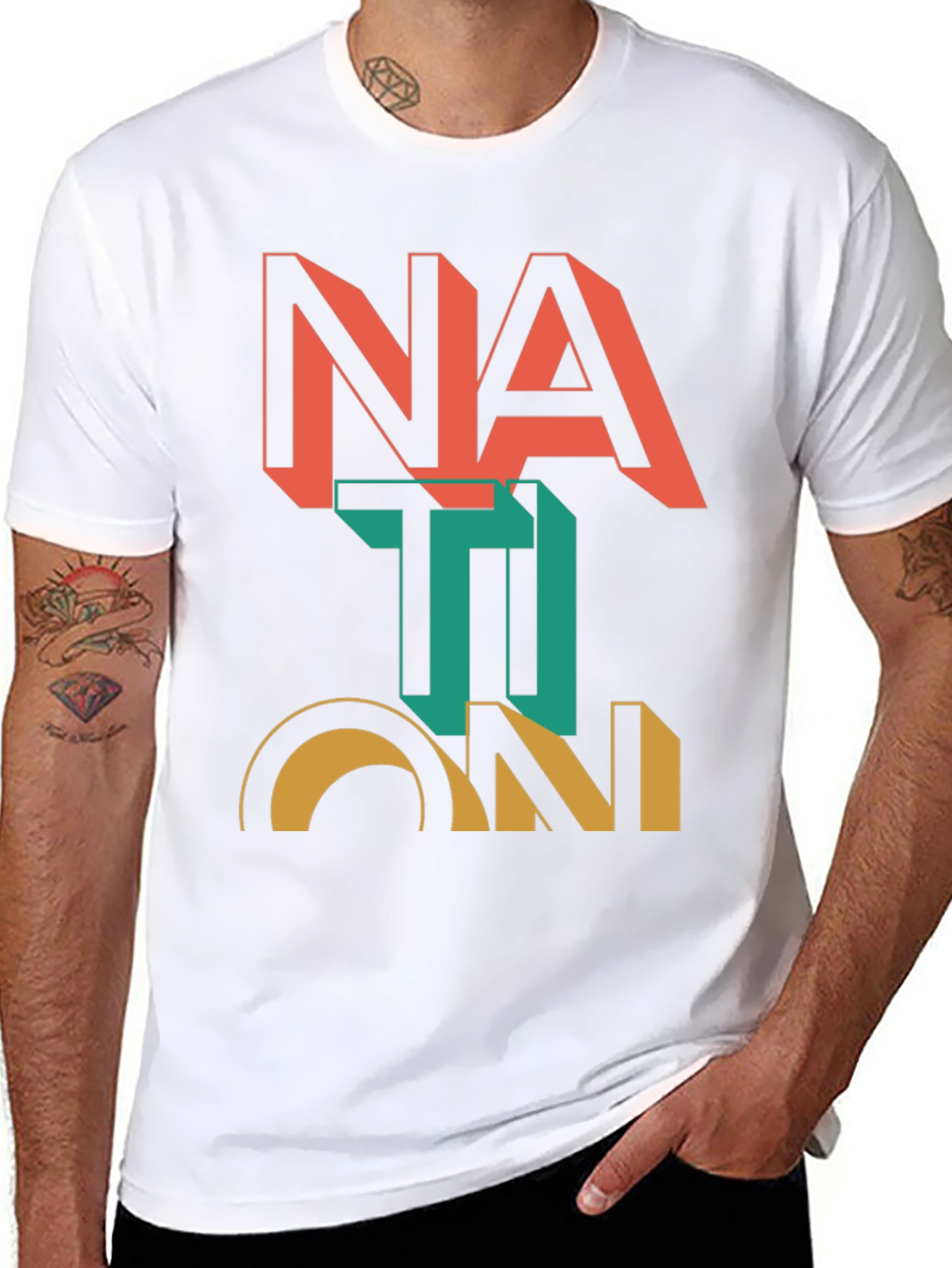 Nation Graphic Print Black T-Shirt