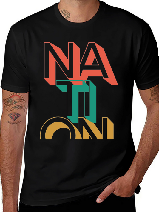 Nation Graphic Print Black T-Shirt