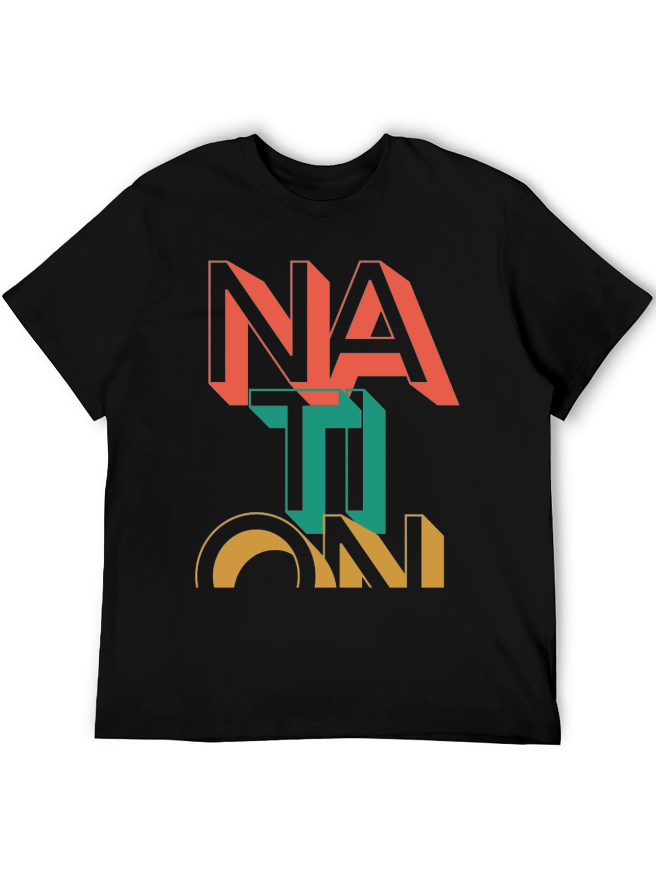 Nation Graphic Print Black T-Shirt