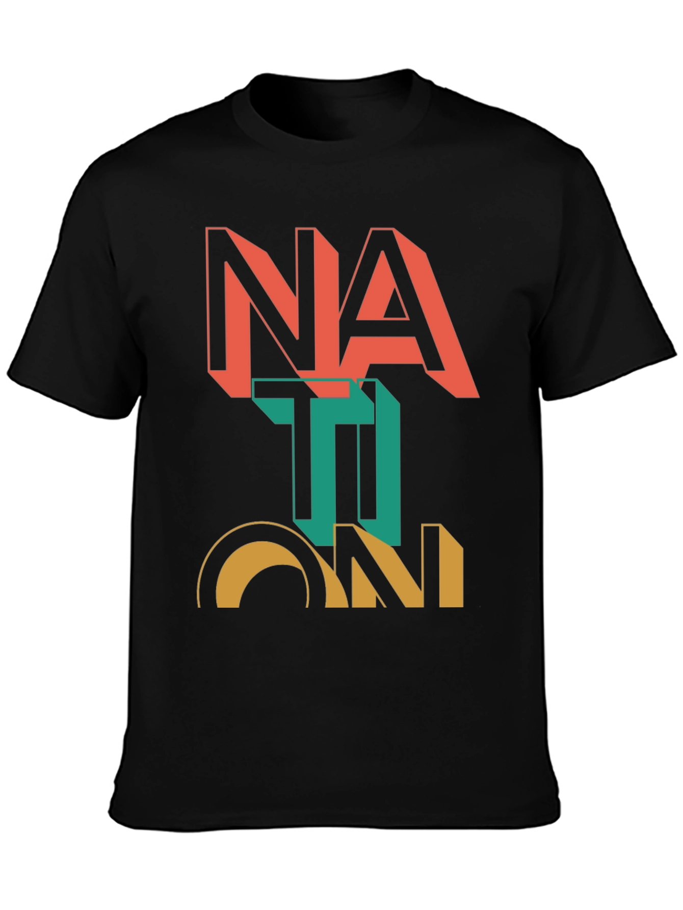 Nation Graphic Print Black T-Shirt