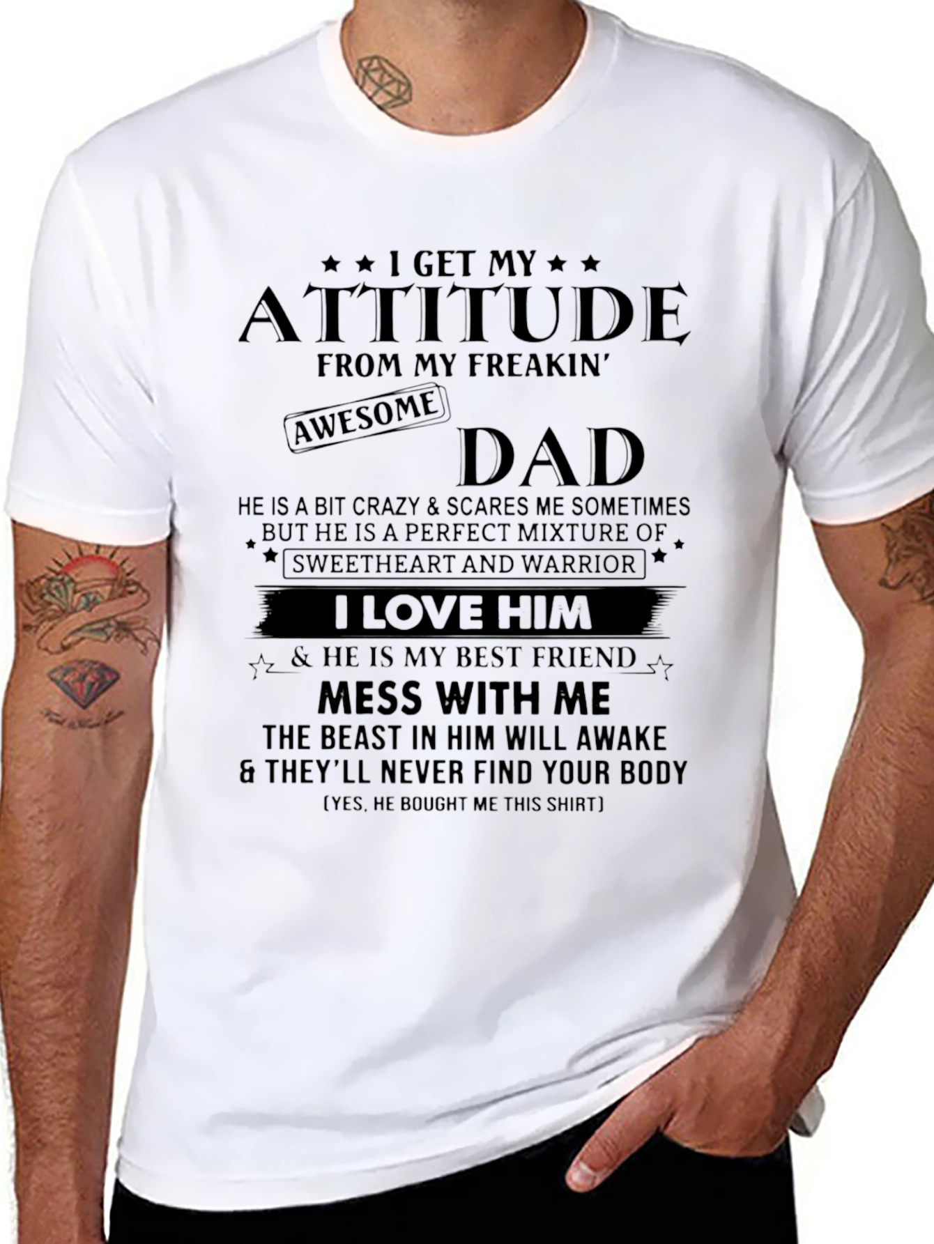 Attitude Dad Graphic T-Shirt - Best Gift