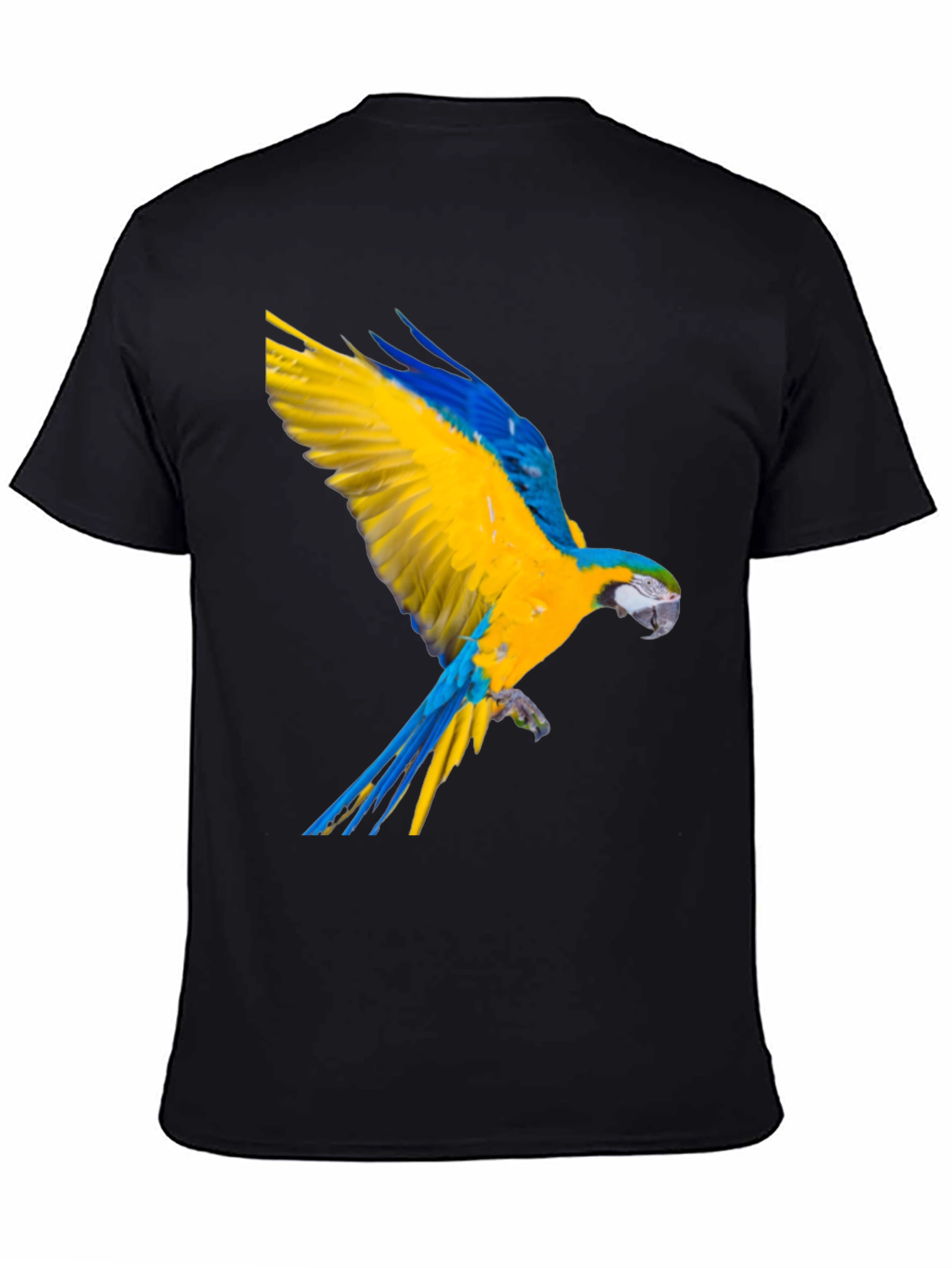 Macaw Parrot Graphic Black T-Shirt