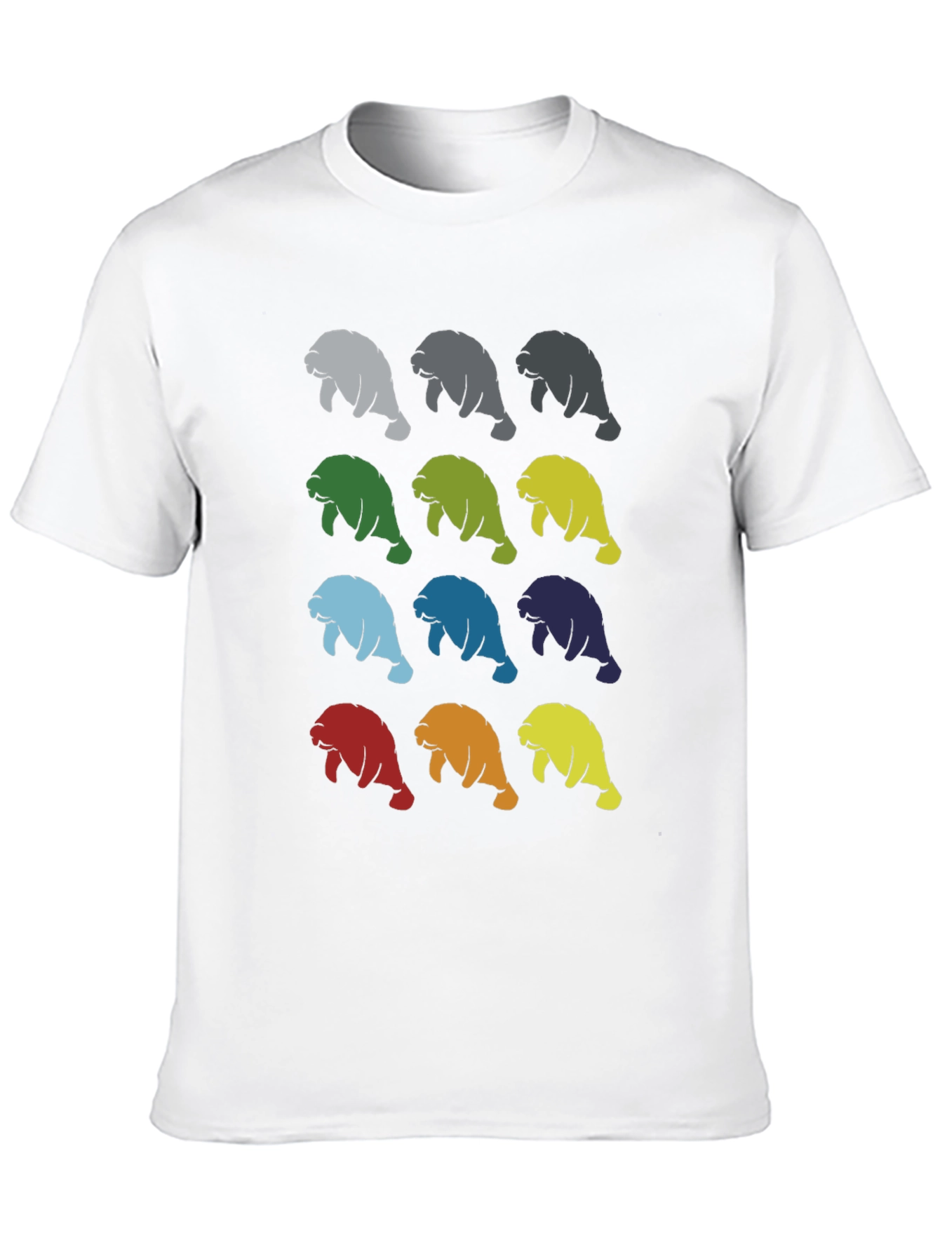 Colorful Manatee Pattern T-Shirt