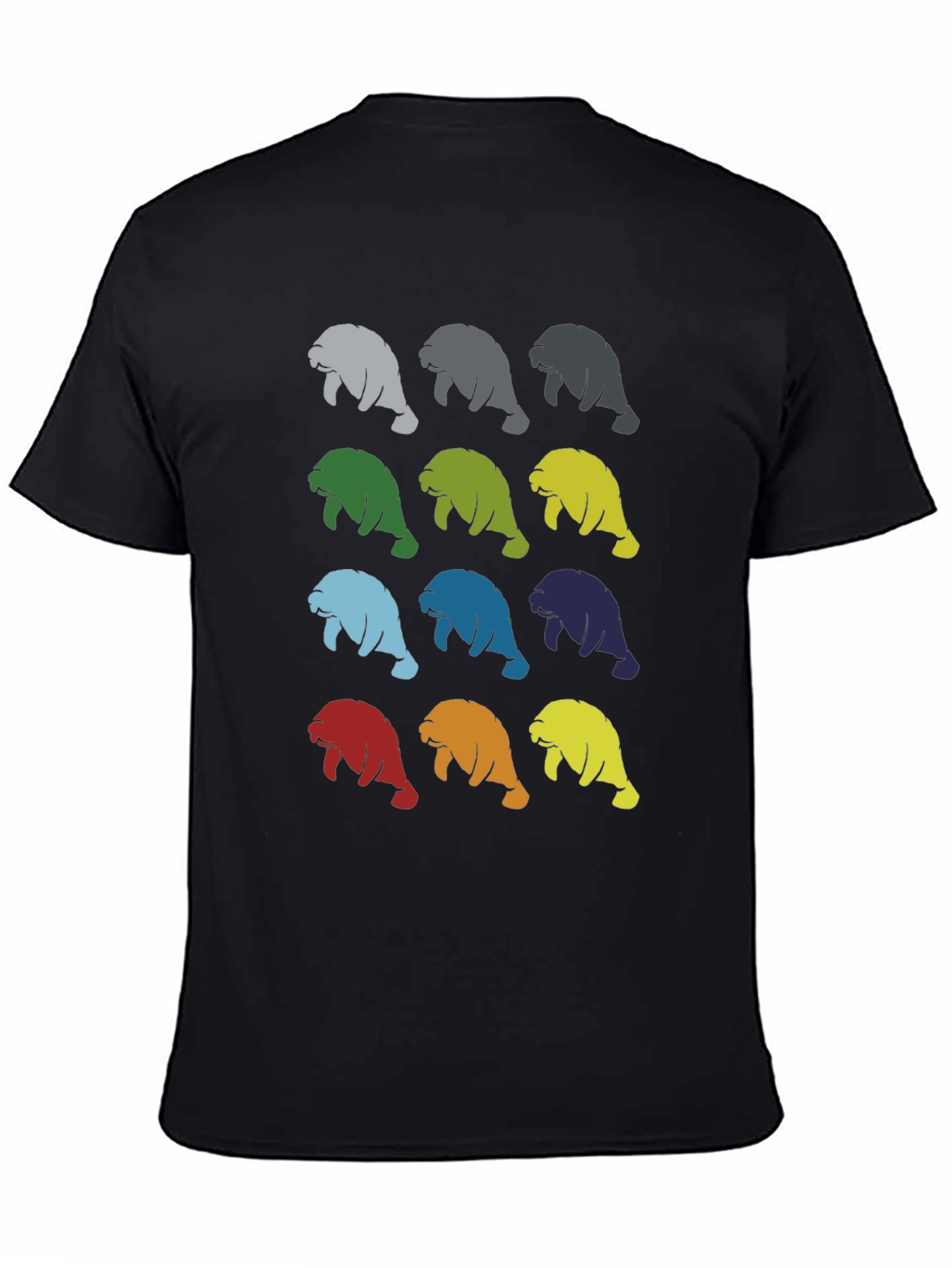 Colorful Manatee Pattern T-Shirt