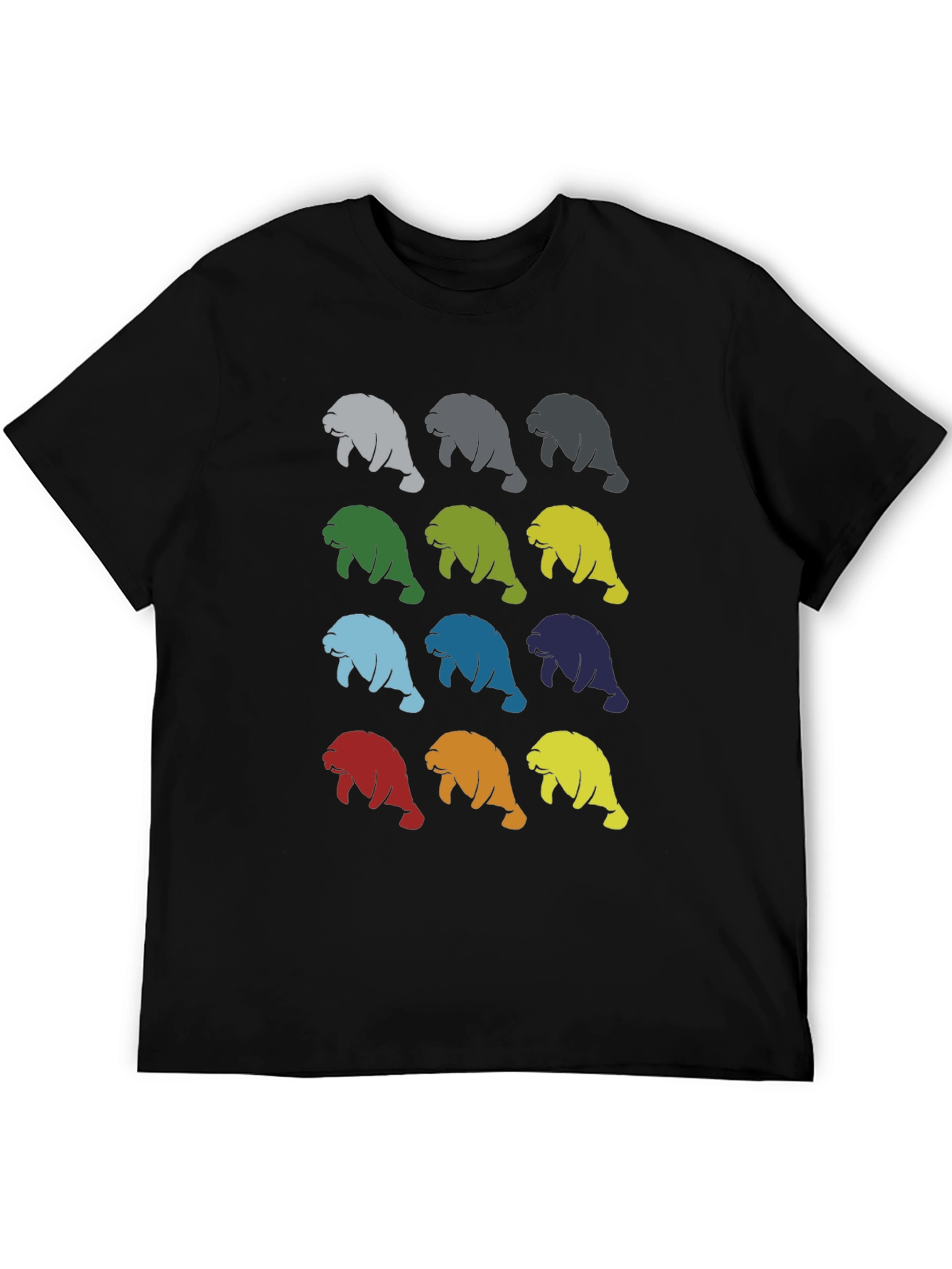 Colorful Manatee Pattern T-Shirt