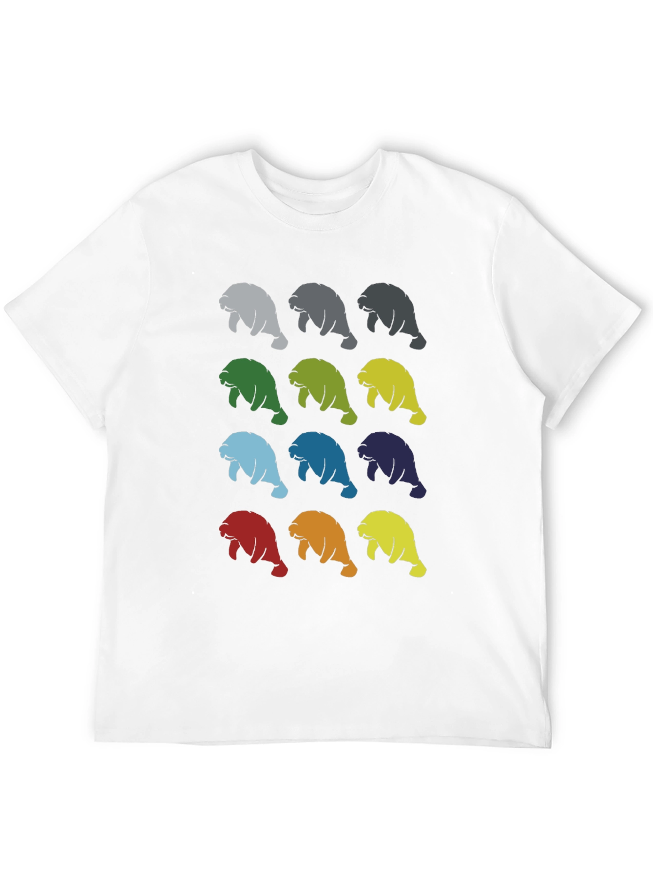 Colorful Manatee Pattern T-Shirt