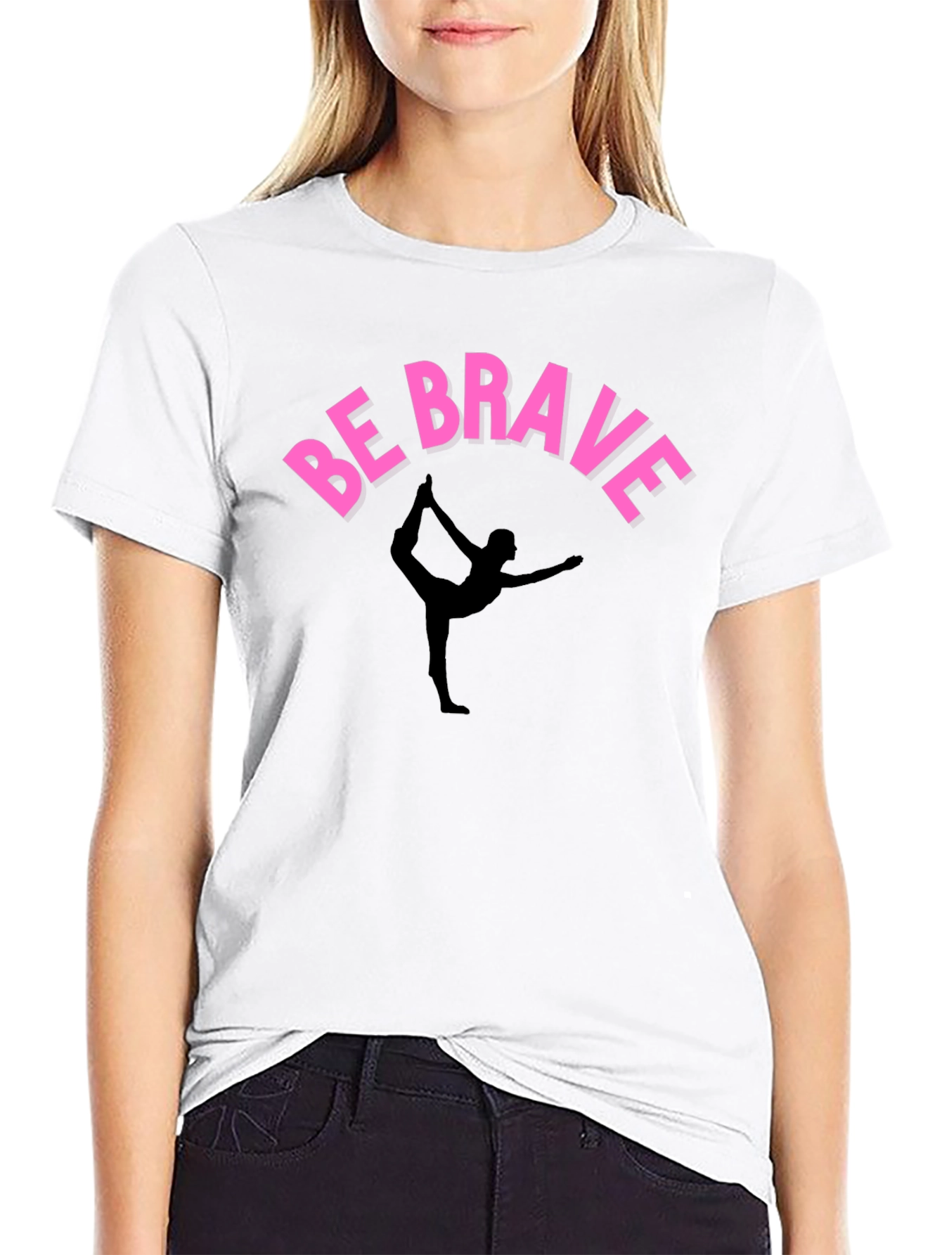Be Brave Yoga T-Shirt - Black