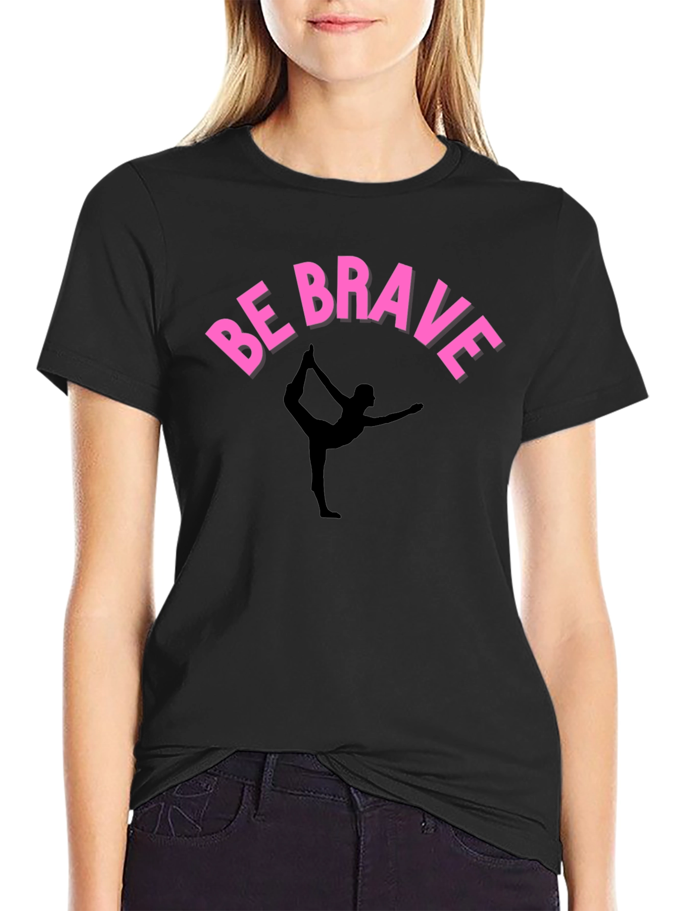 Be Brave Yoga T-Shirt - Black