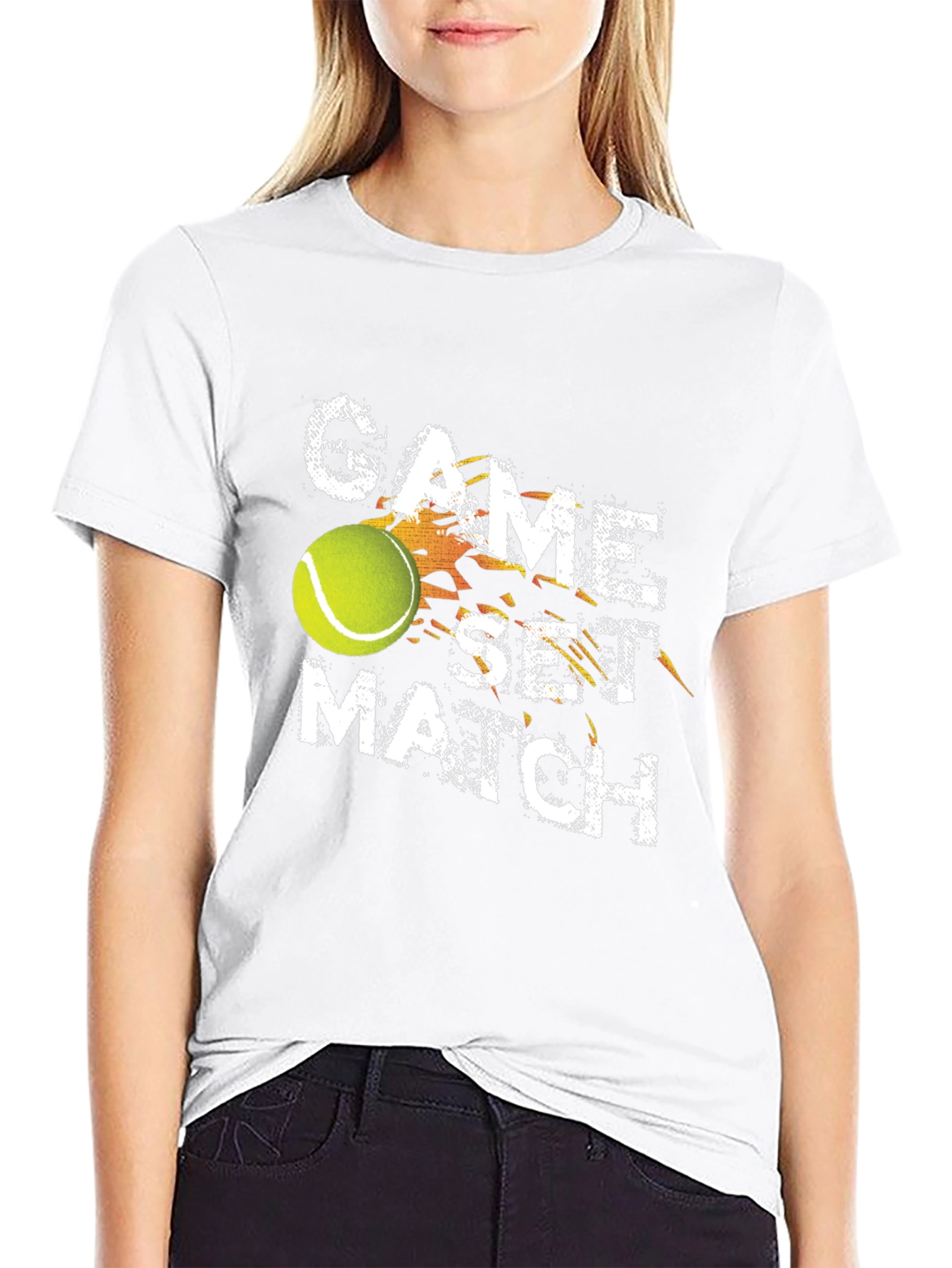 Game Set Match Tennis Graphic T-Shirt - Black