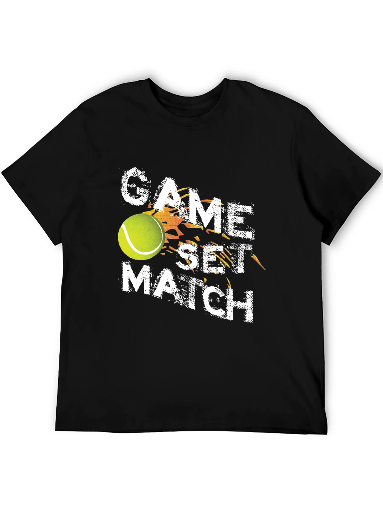 Game Set Match Tennis Graphic T-Shirt - Black