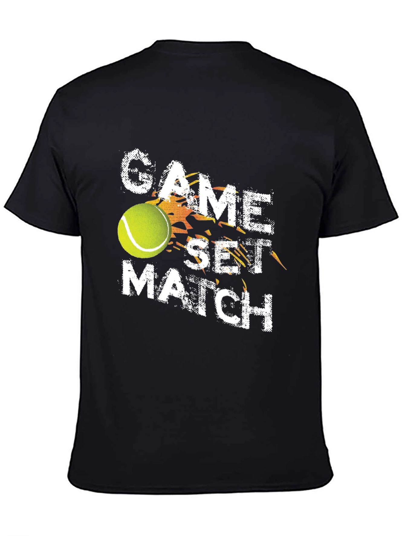 Game Set Match Tennis Graphic T-Shirt - Black