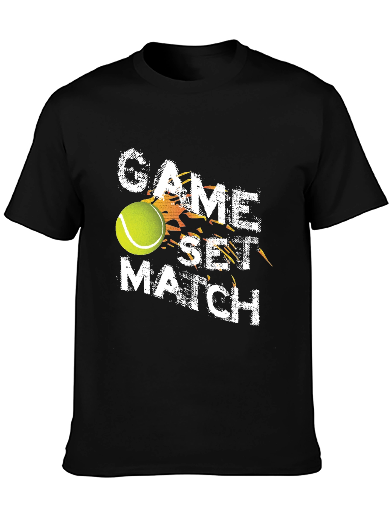 Game Set Match Tennis Graphic T-Shirt - Black