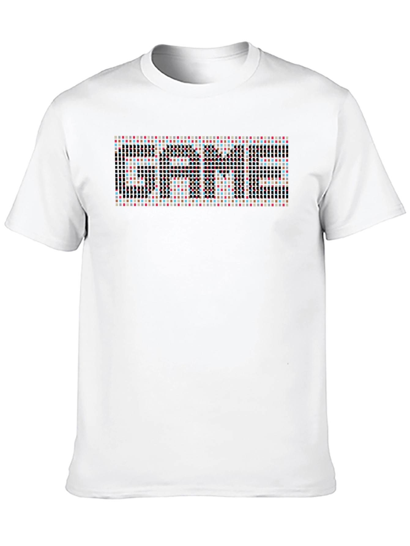 Pixelated Word Art Black T-Shirt