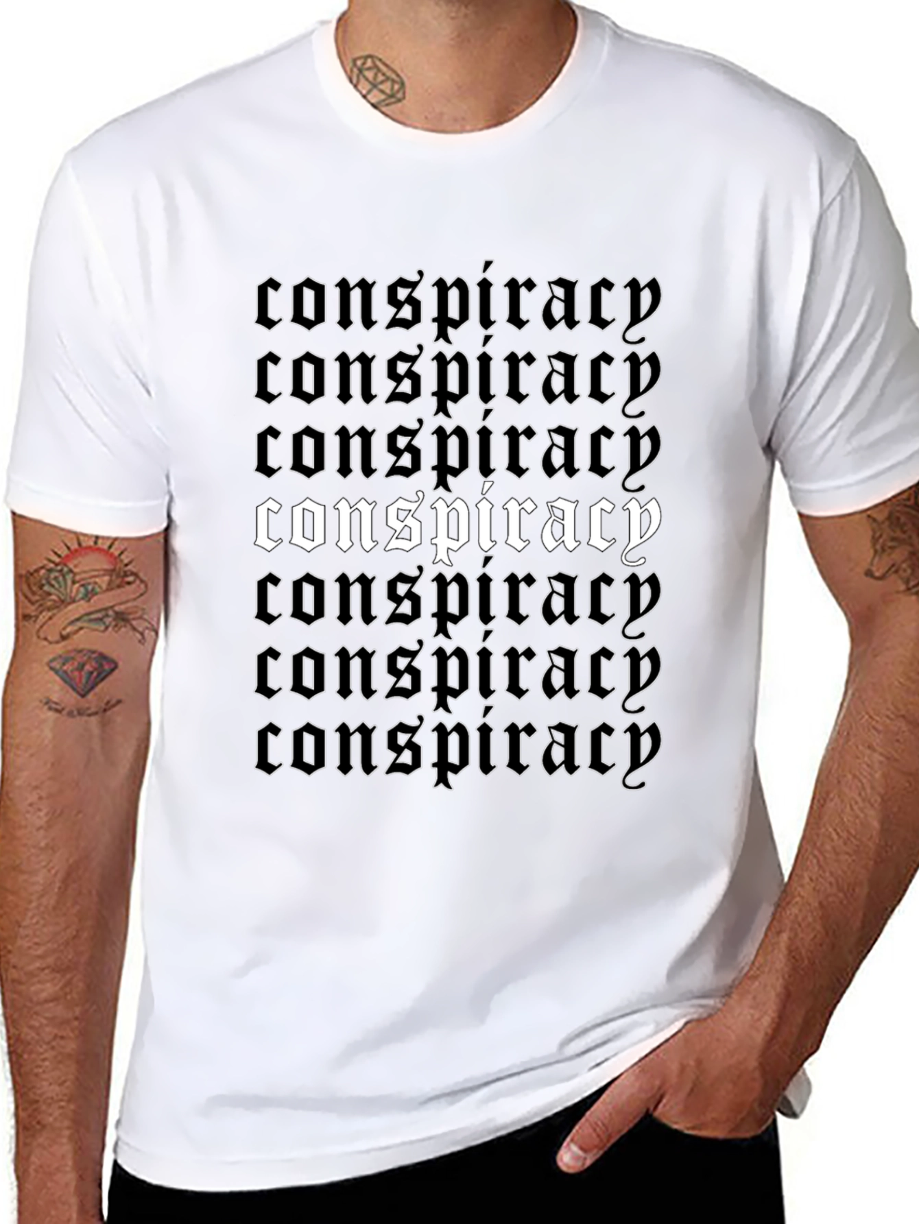 Conspiracy T-Shirt - Gothic Font Design