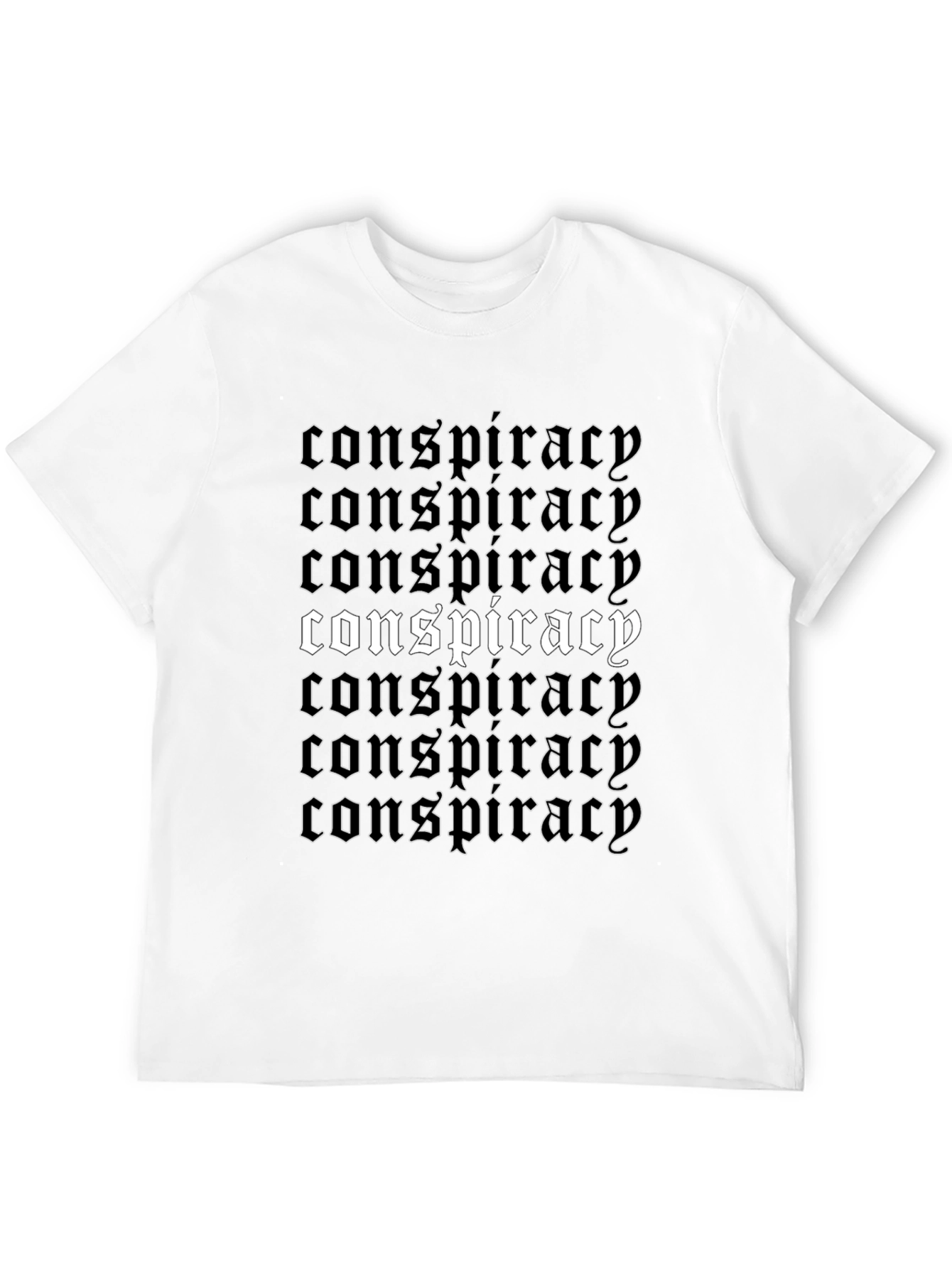 Conspiracy T-Shirt - Gothic Font Design