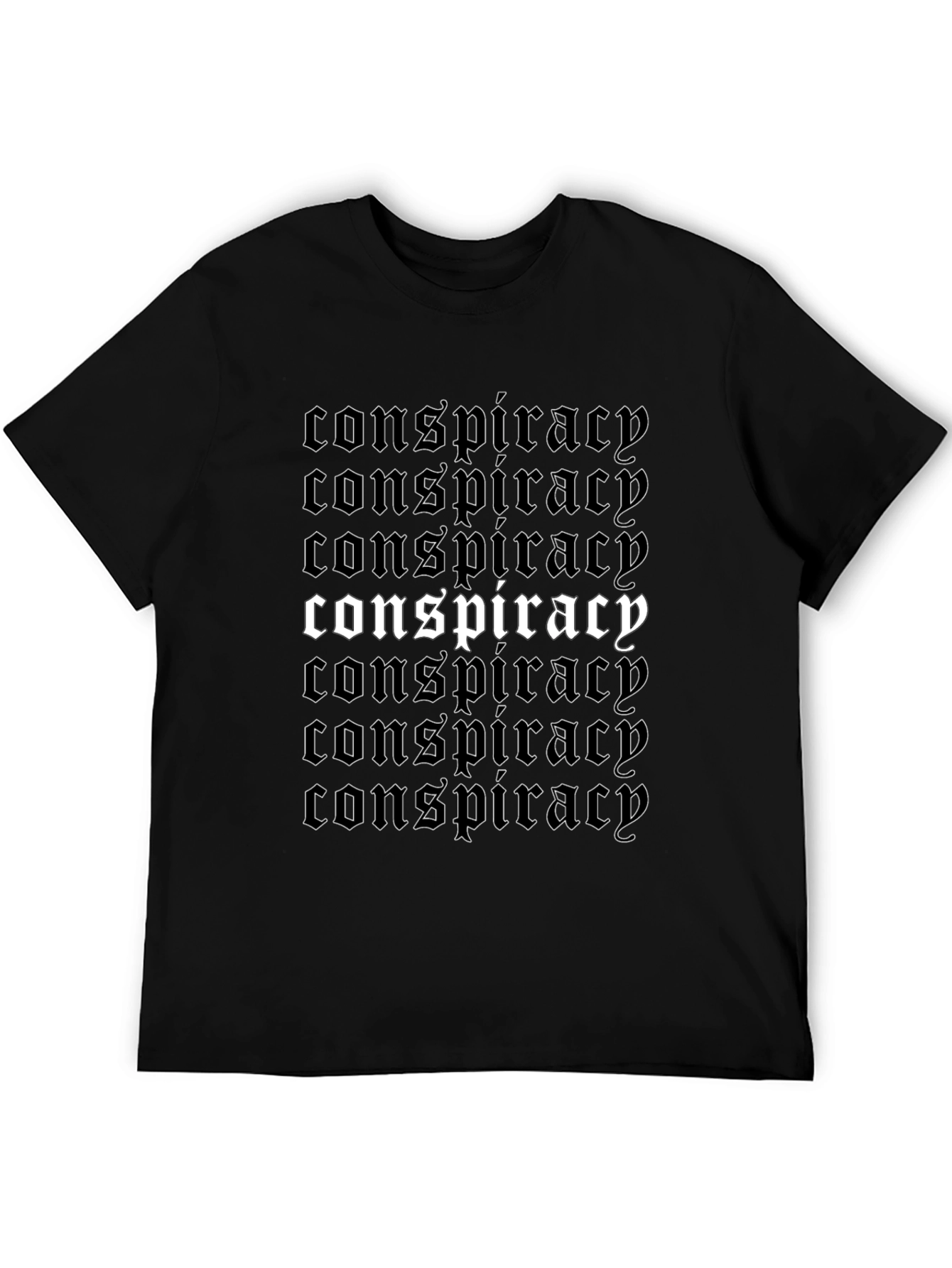 Conspiracy T-Shirt - Gothic Font Design