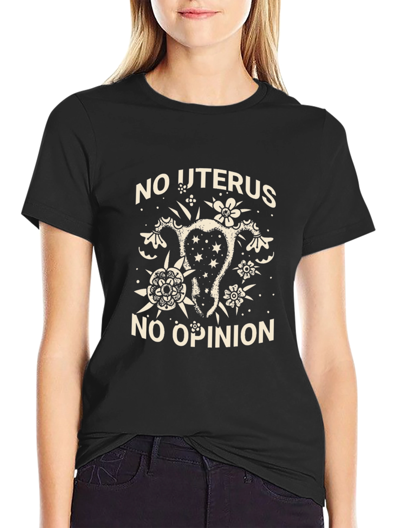 No Uterus No Opinion Graphic T-Shirt - Black