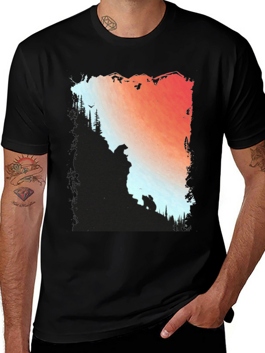 Mountain Bear Graphic Tee - Nature Inspired Design