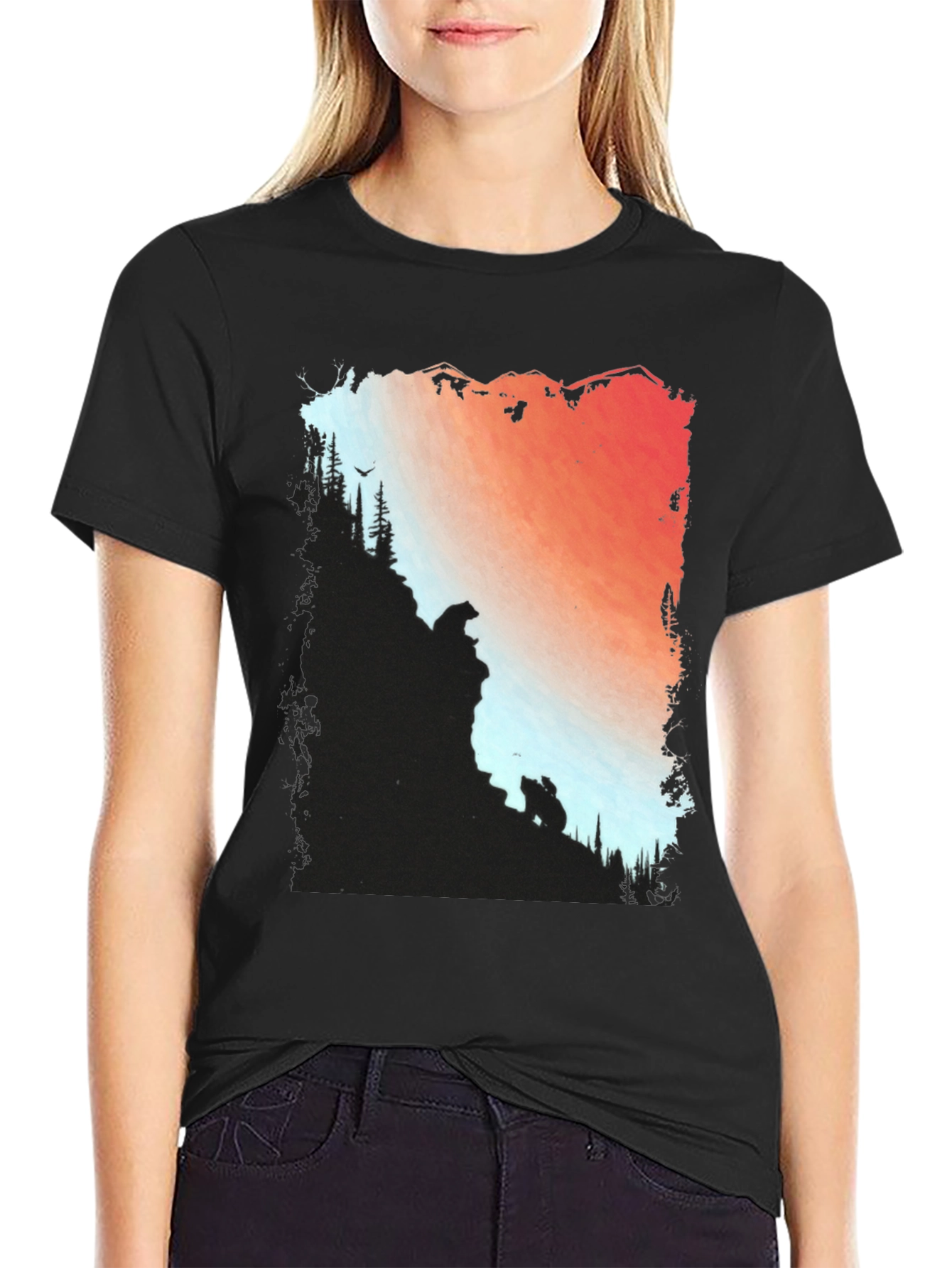 Mountain Bear Graphic Tee - Nature Inspired Design