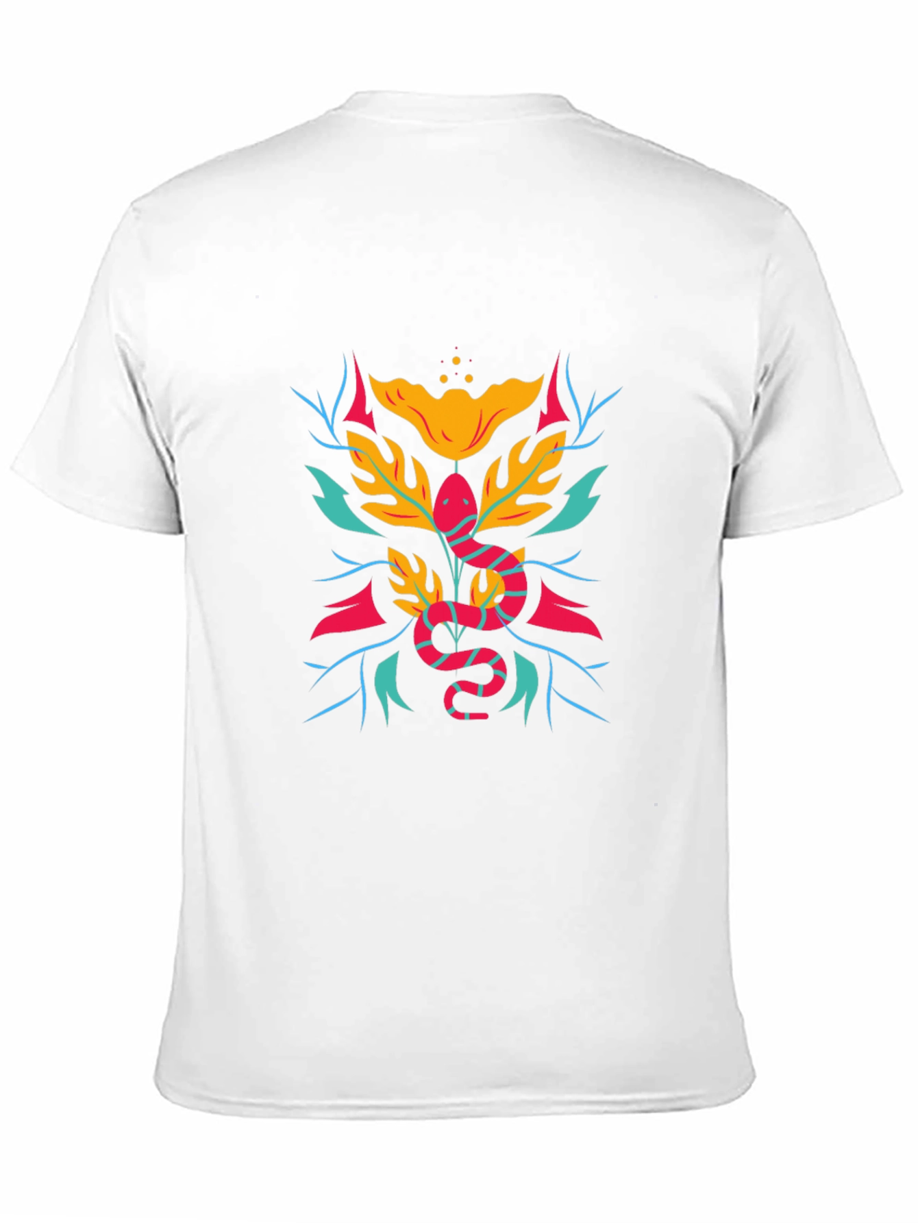 Botanical Snake Graphic Tee - Modern Style