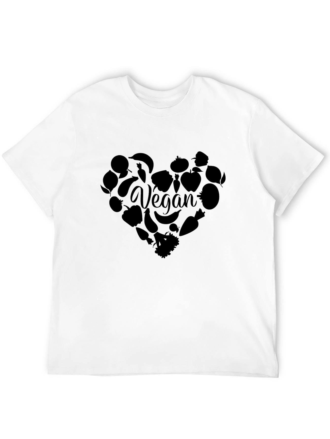 Vegan Heart Graphic T-Shirt - Black