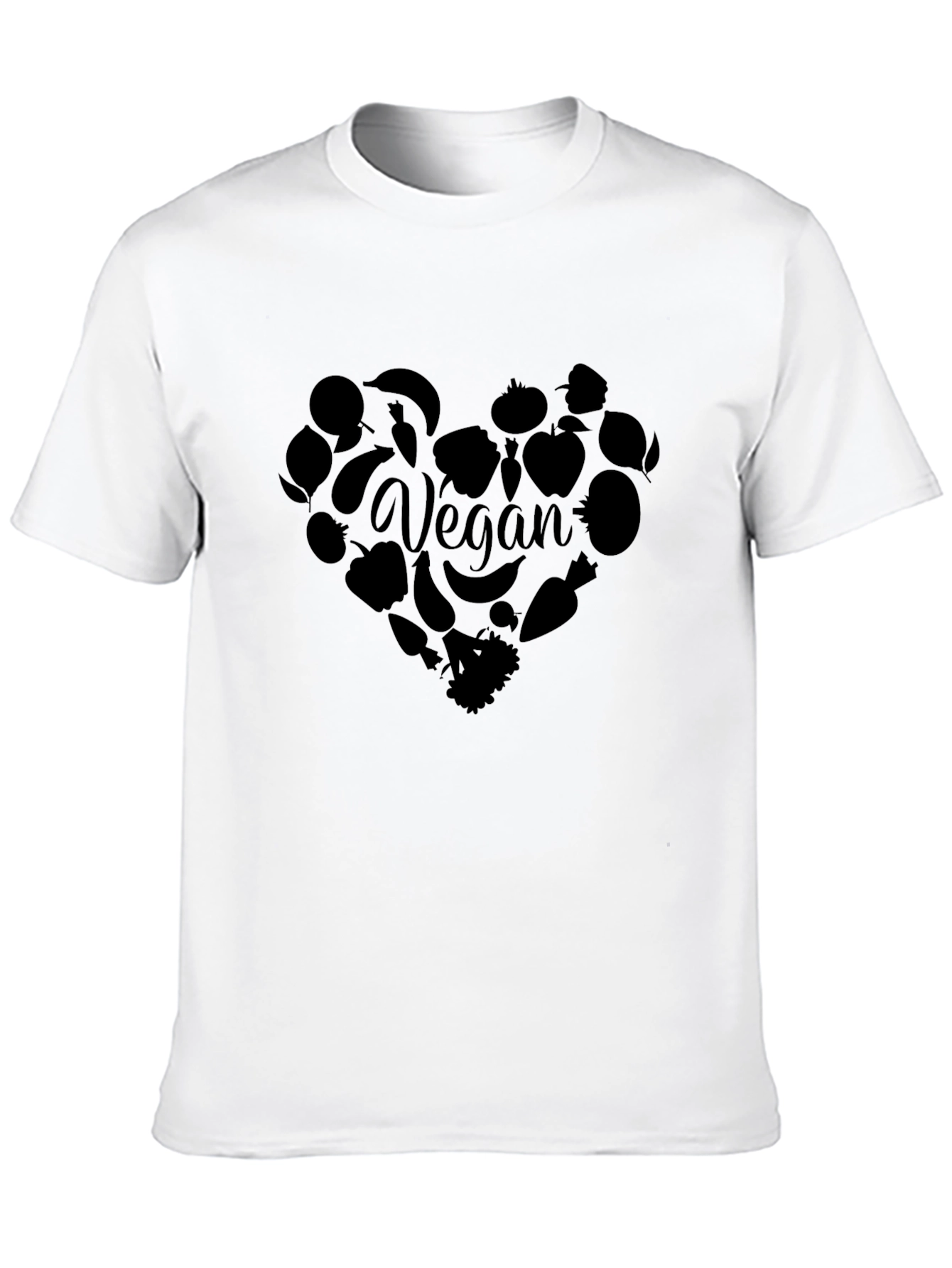 Vegan Heart Graphic T-Shirt - Black