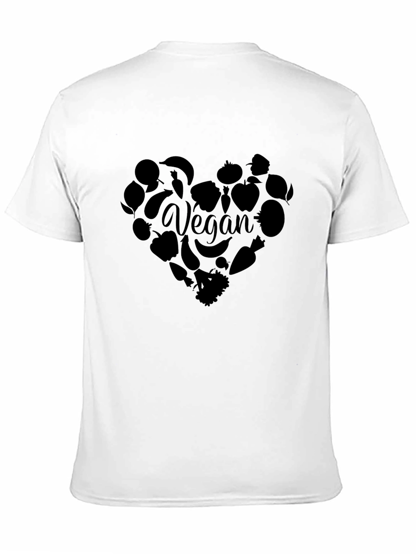 Vegan Heart Graphic T-Shirt - Black