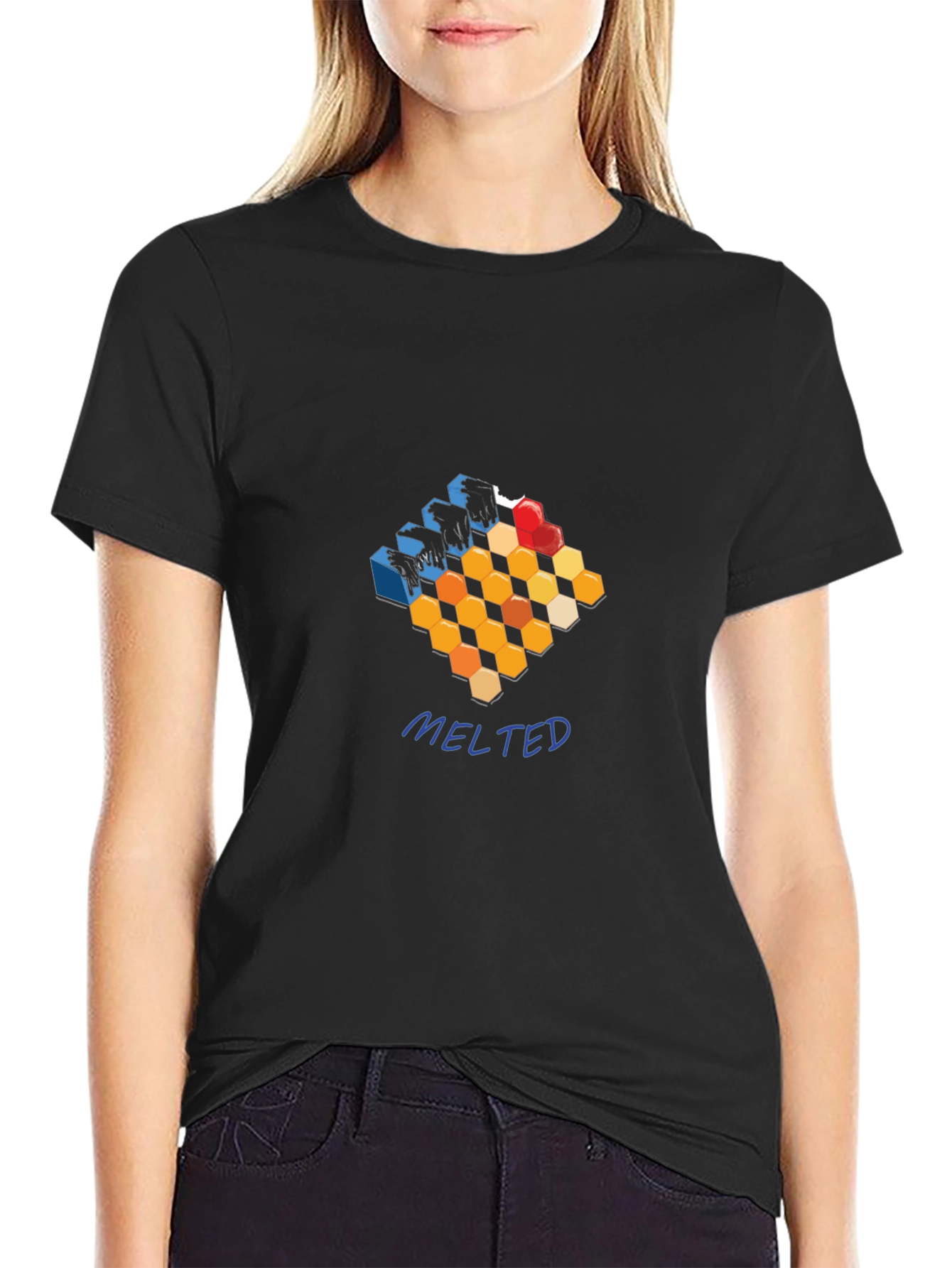 Abstract Hexagon Graphic T-Shirt - Meltdown Style