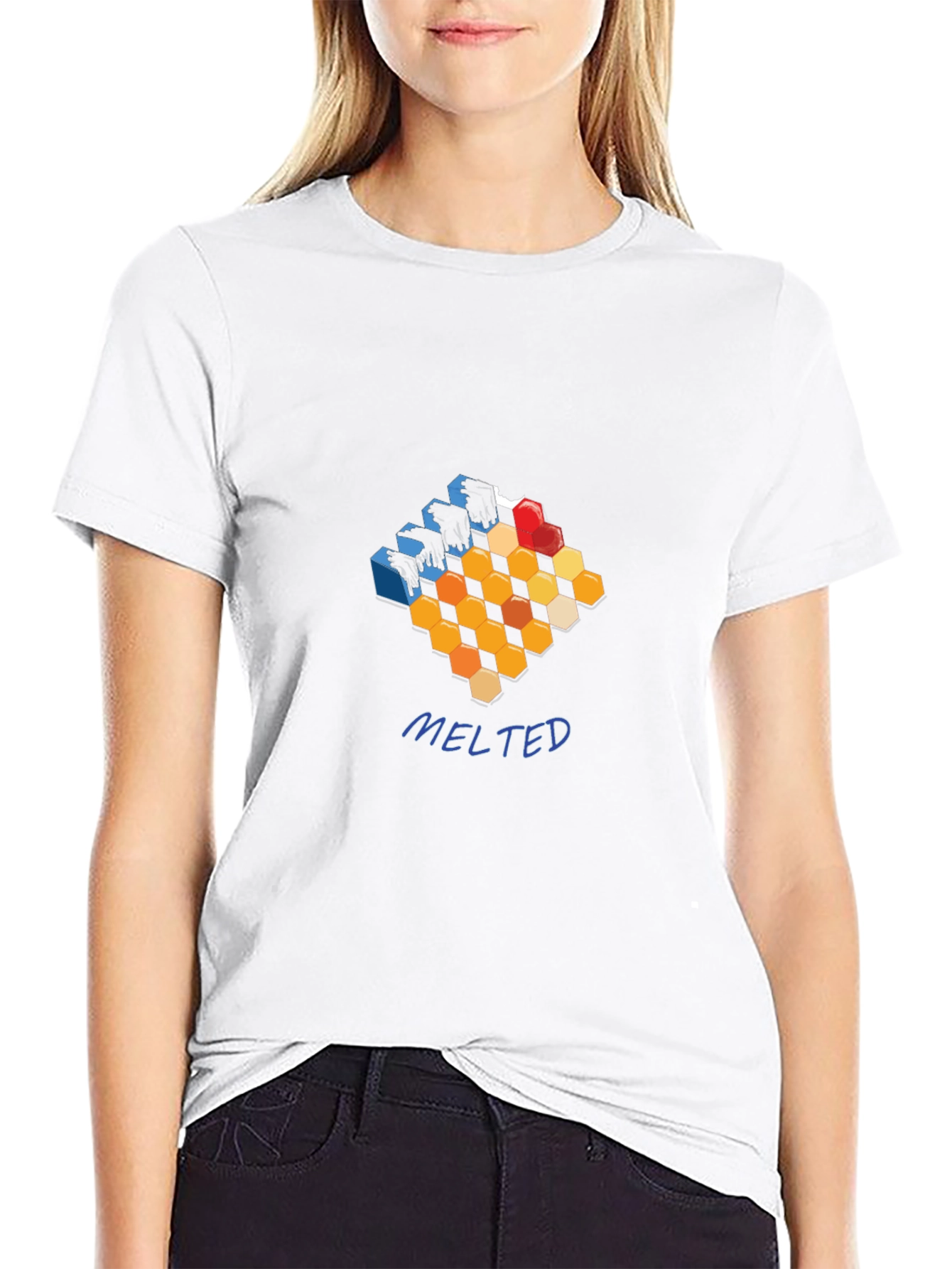 Abstract Hexagon Graphic T-Shirt - Meltdown Style