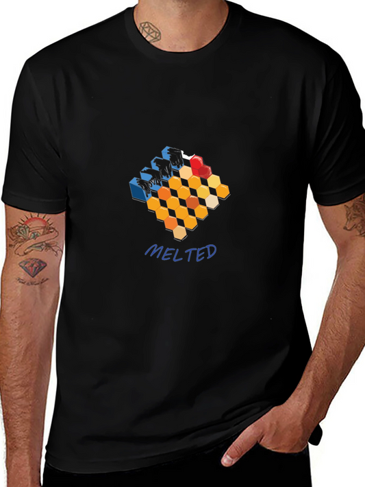 Abstract Hexagon Graphic T-Shirt - Meltdown Style
