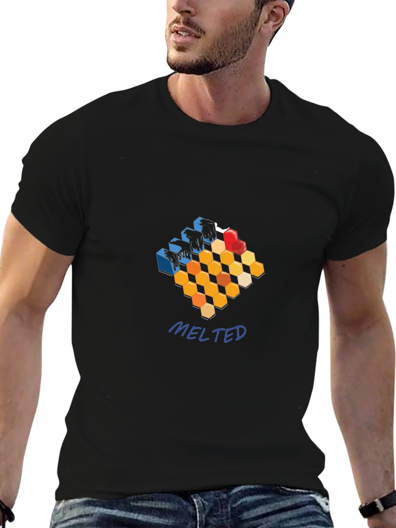 Abstract Hexagon Graphic T-Shirt - Meltdown Style