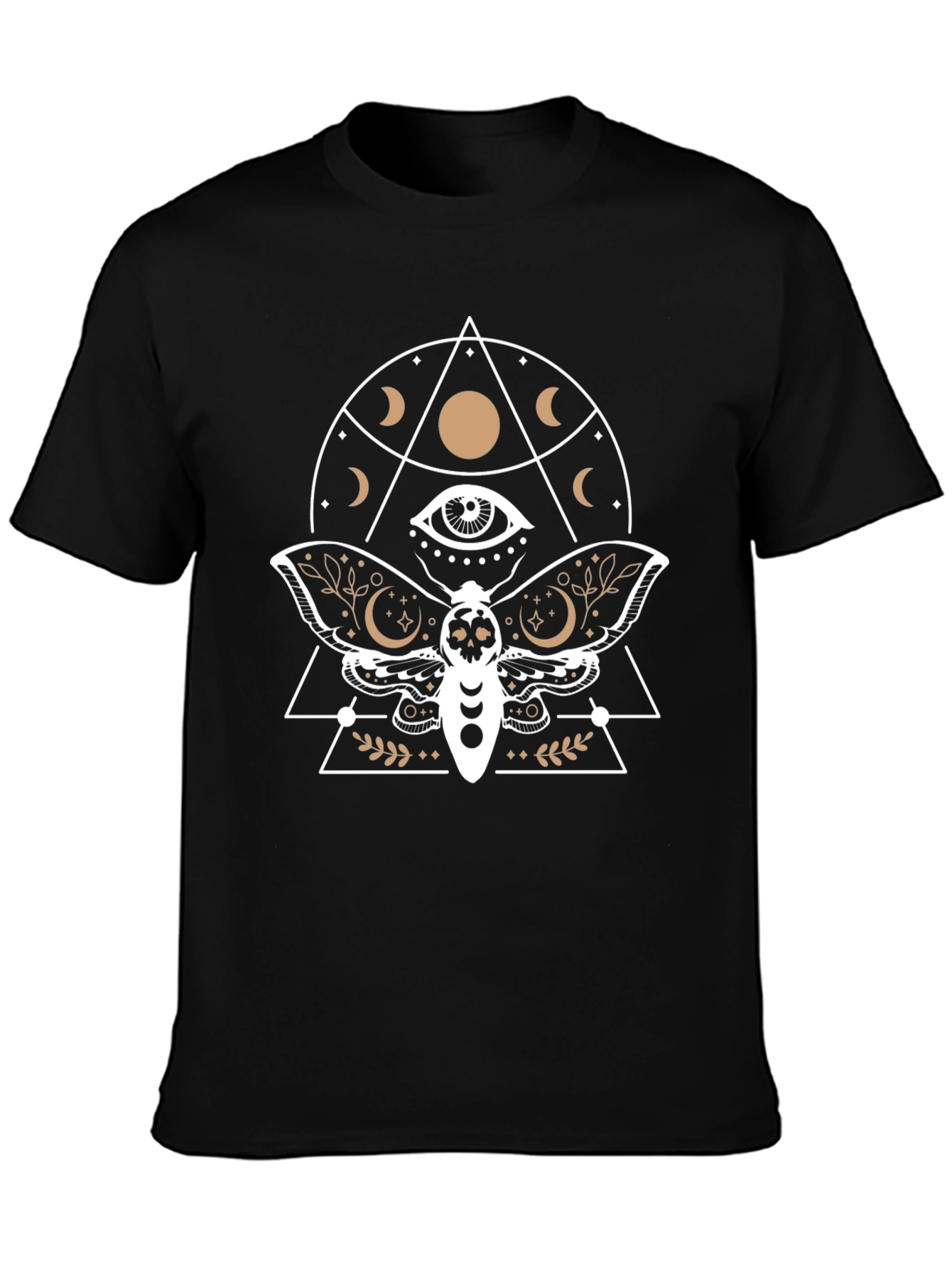 Mystic Moth Graphic Tee - Black Cotton T-Shirt
