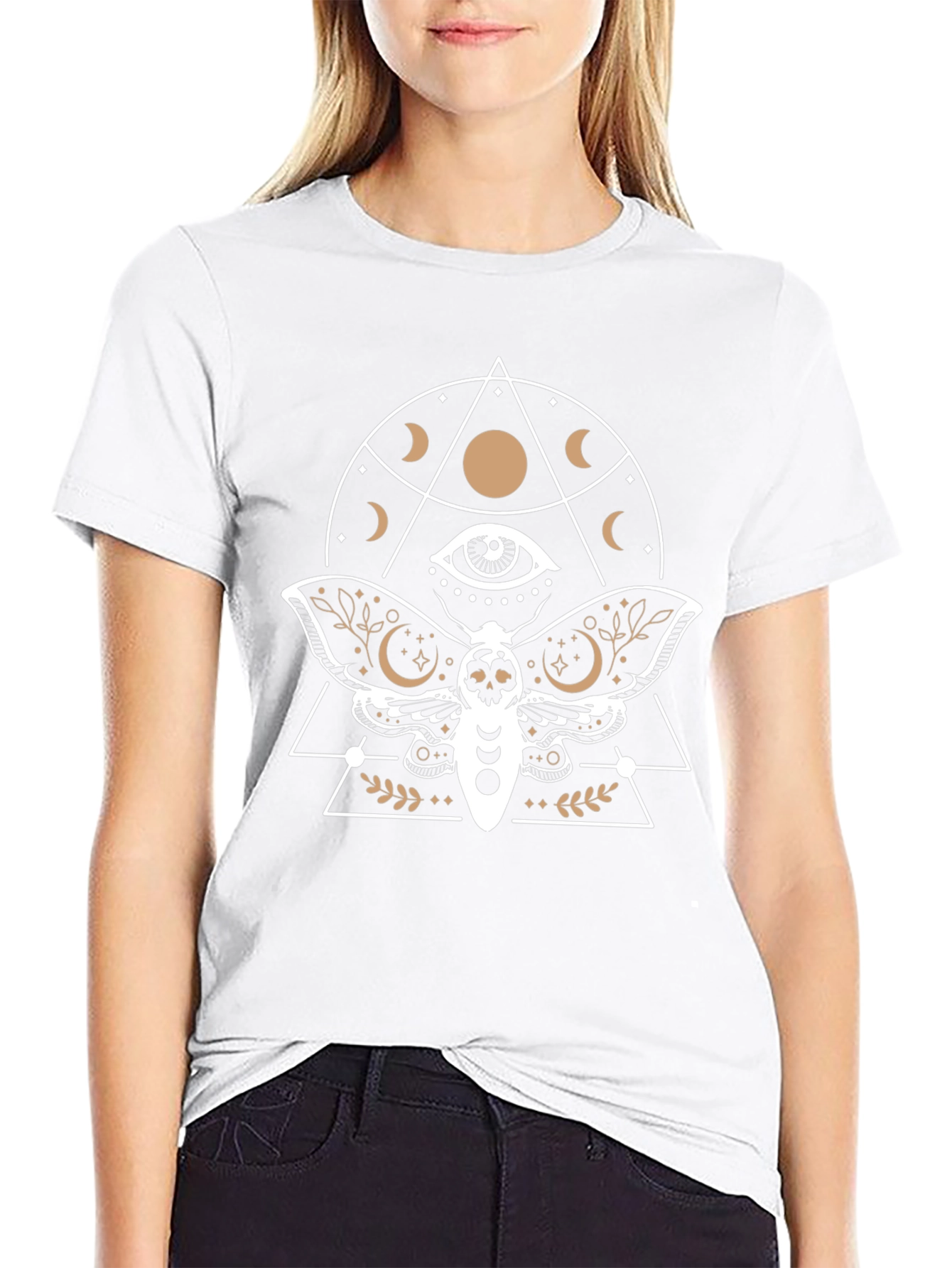 Mystic Moth Graphic Tee - Black Cotton T-Shirt