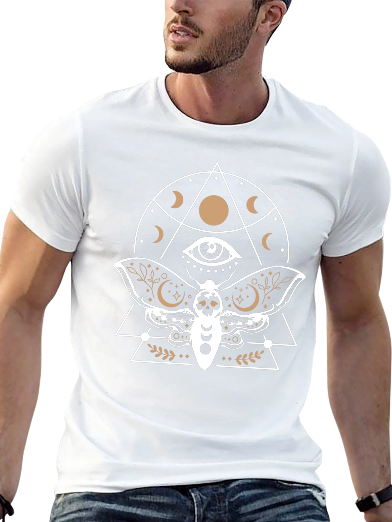 Mystic Moth Graphic Tee - Black Cotton T-Shirt