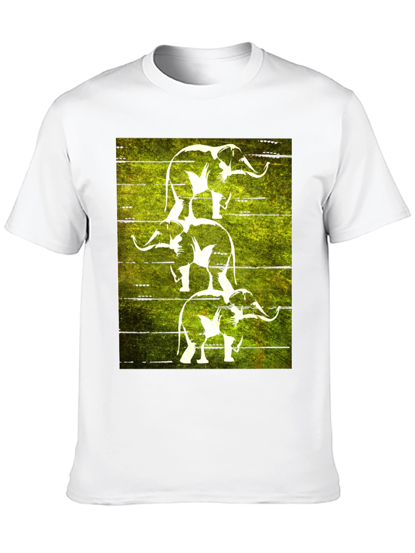 Stacked Elephant Graphic Tee - Black Cotton T-Shirt