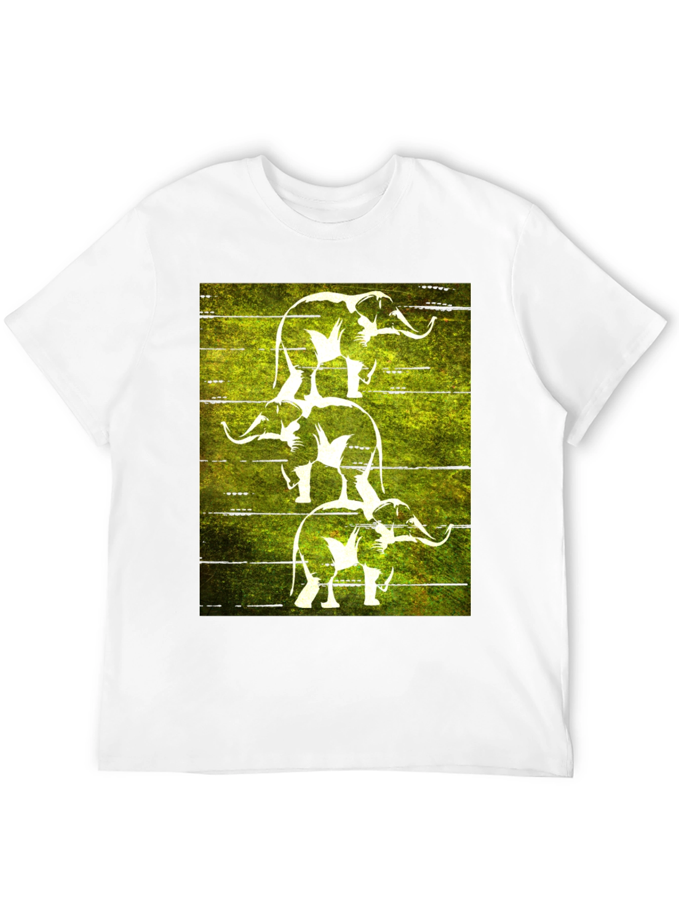Stacked Elephant Graphic Tee - Black Cotton T-Shirt
