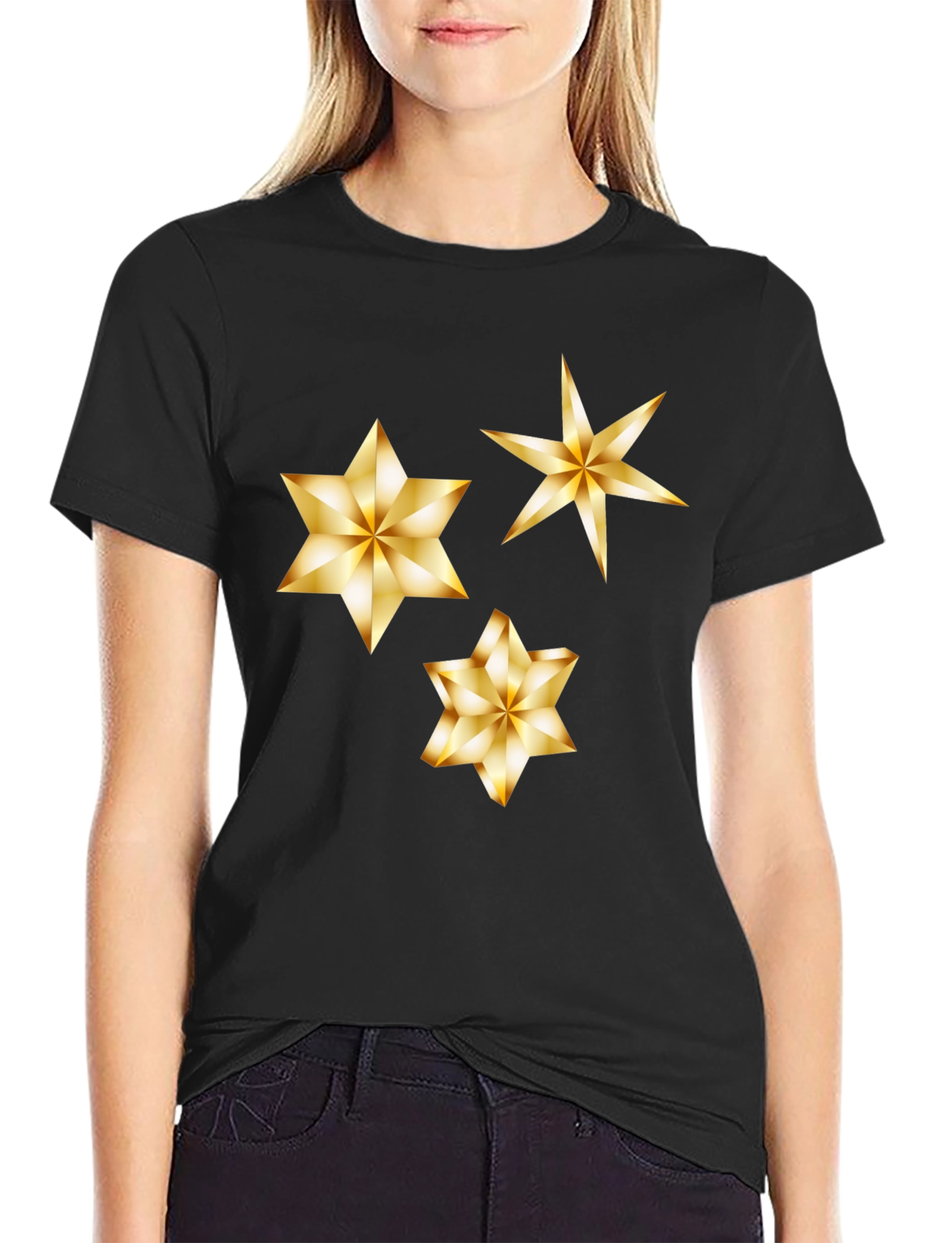 Gold Star Graphic Black Tee