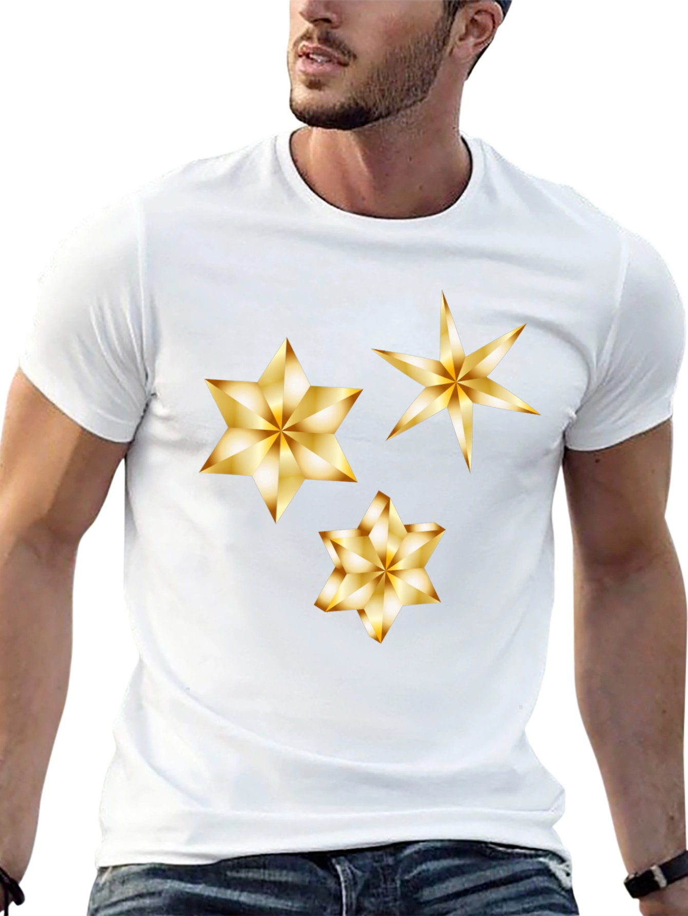 Gold Star Graphic Black Tee