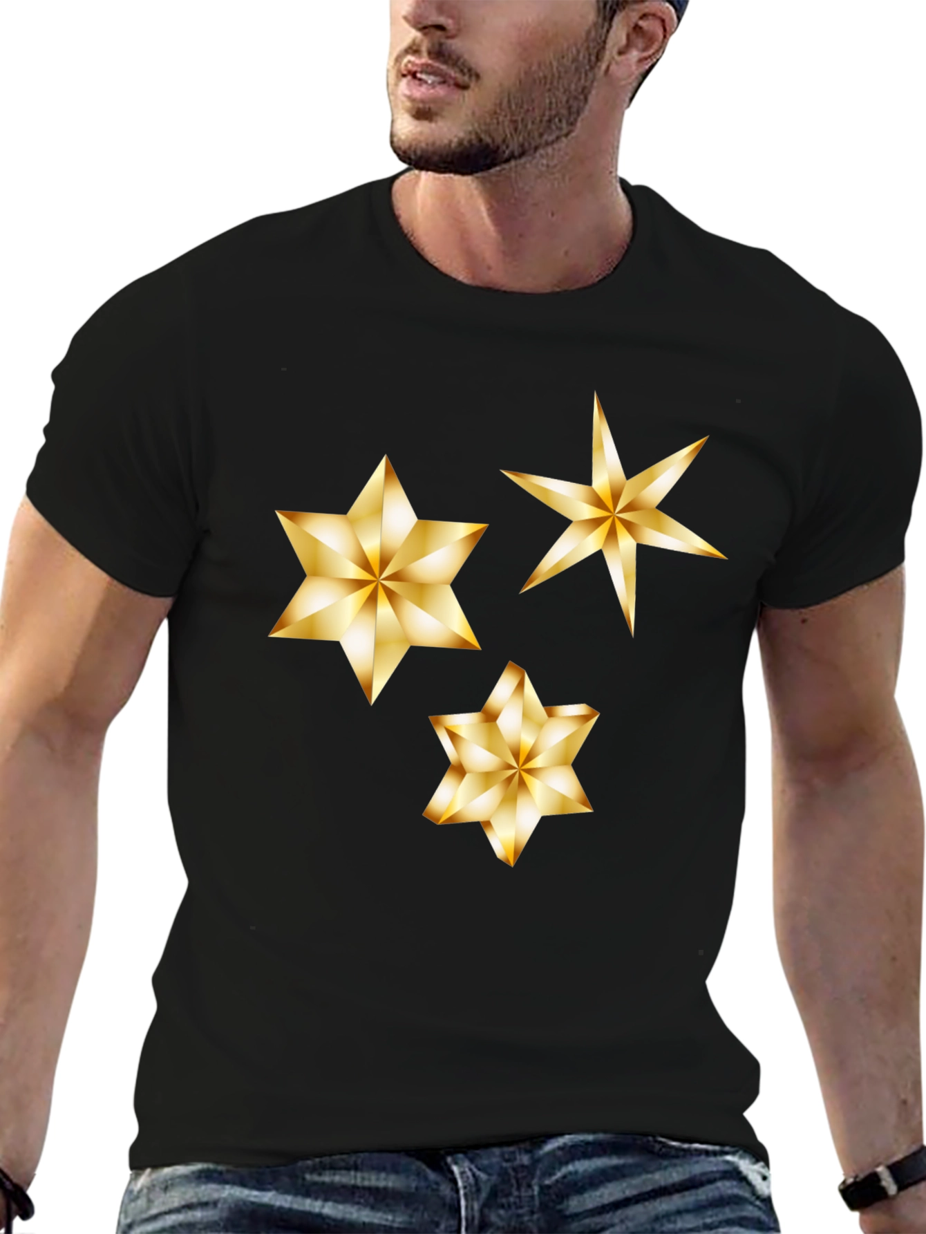 Gold Star Graphic Black Tee