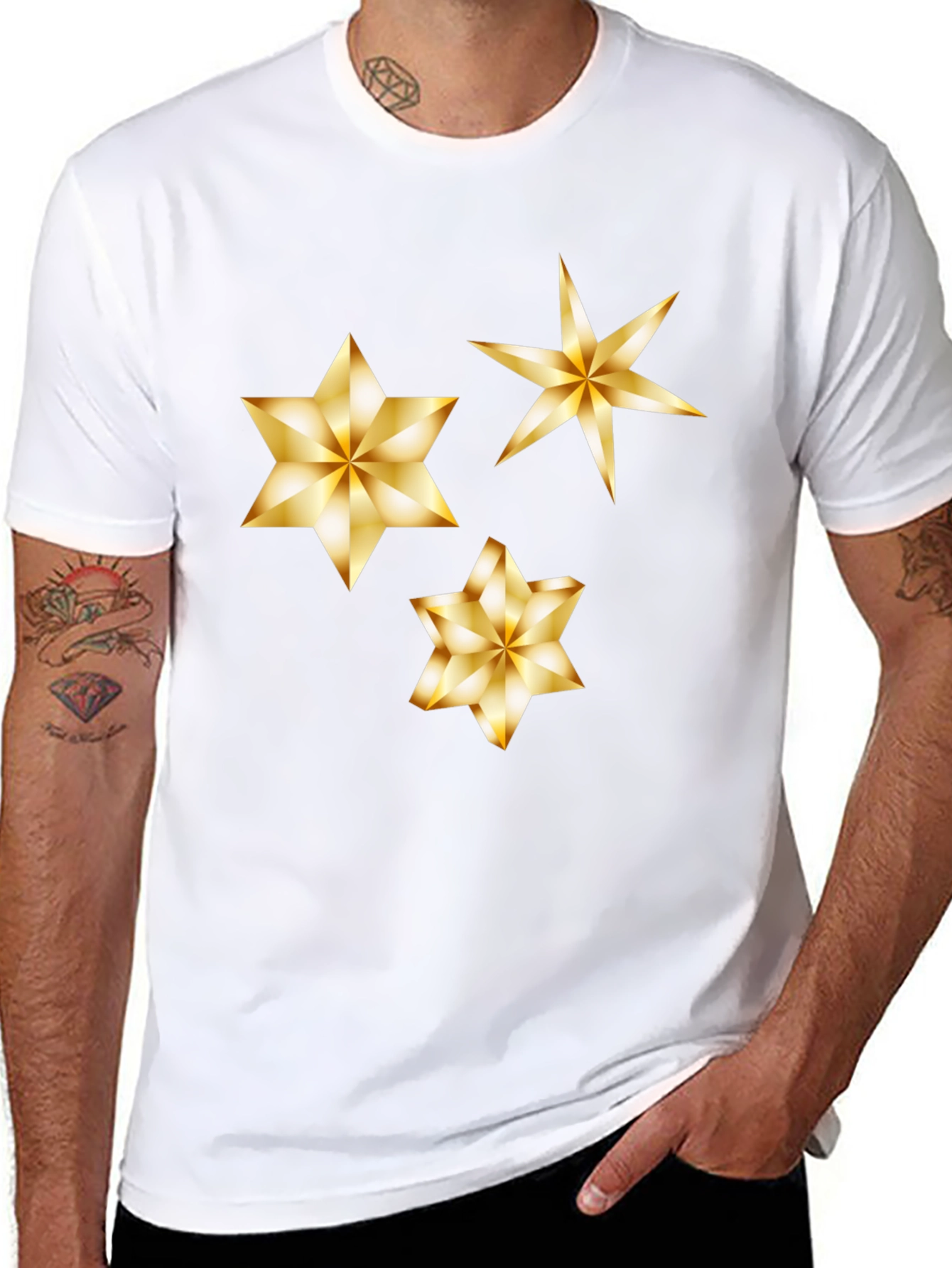 Gold Star Graphic Black Tee