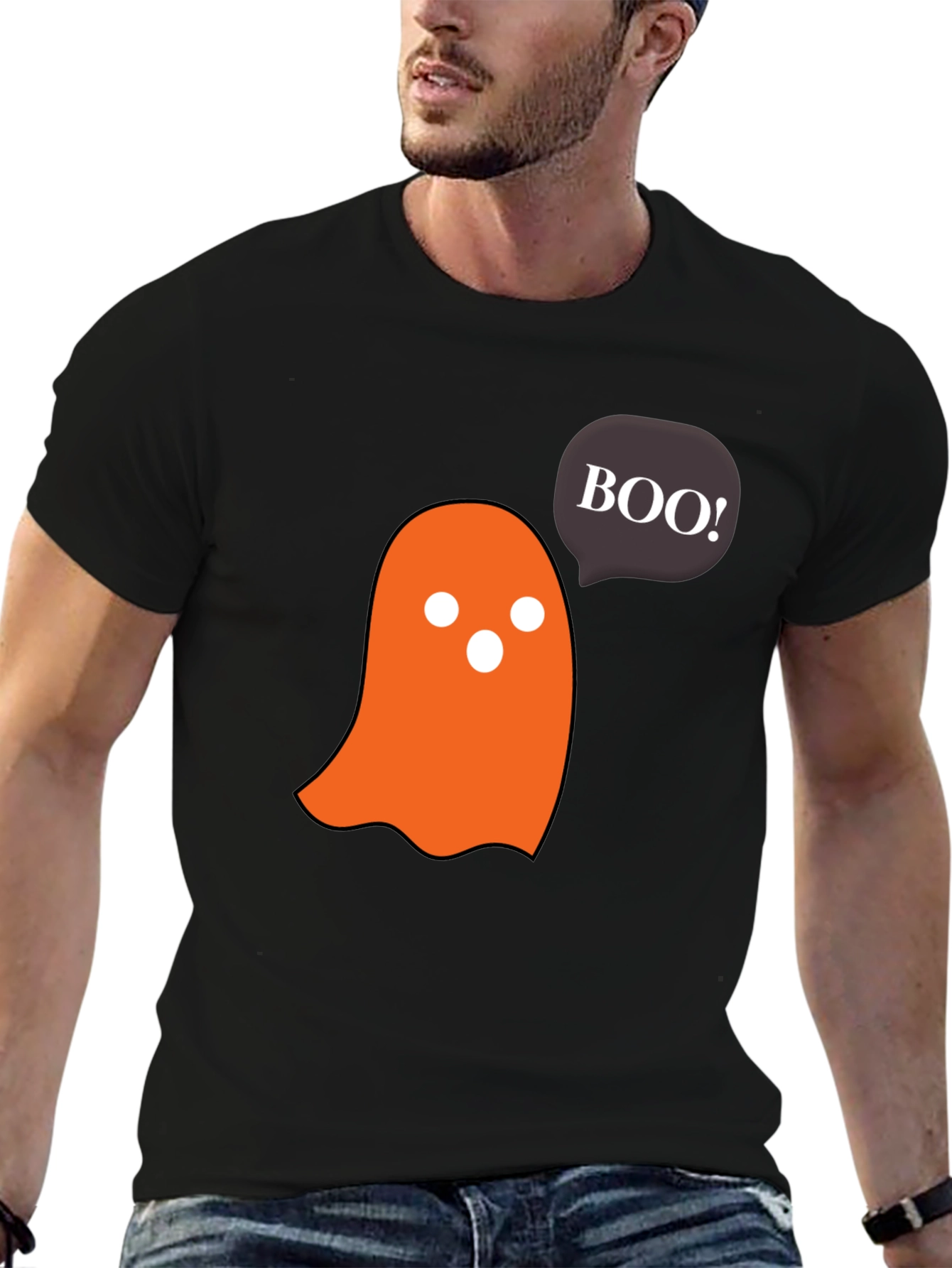 Halloween Ghost Boo! Black T-Shirt