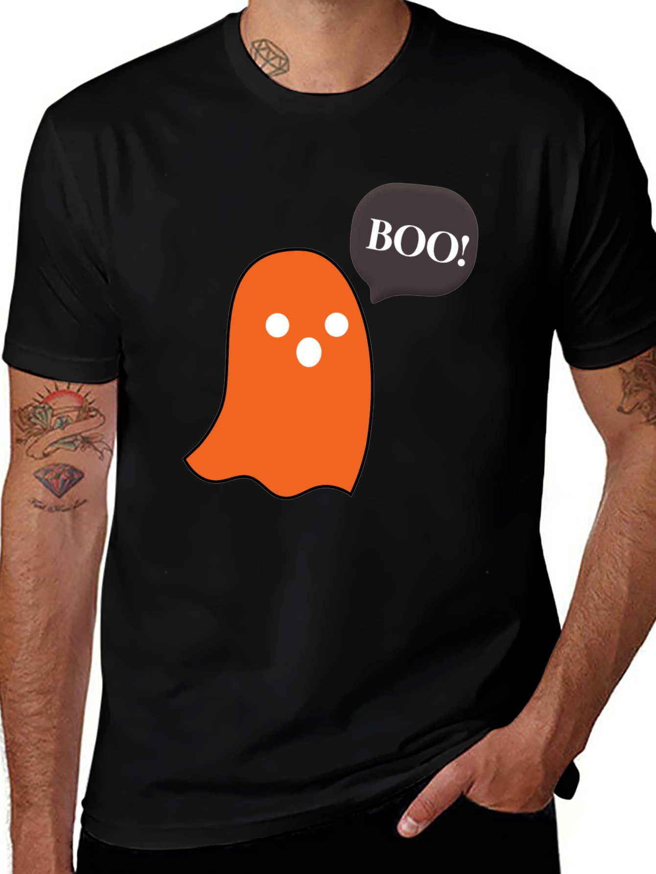 Halloween Ghost Boo! Black T-Shirt