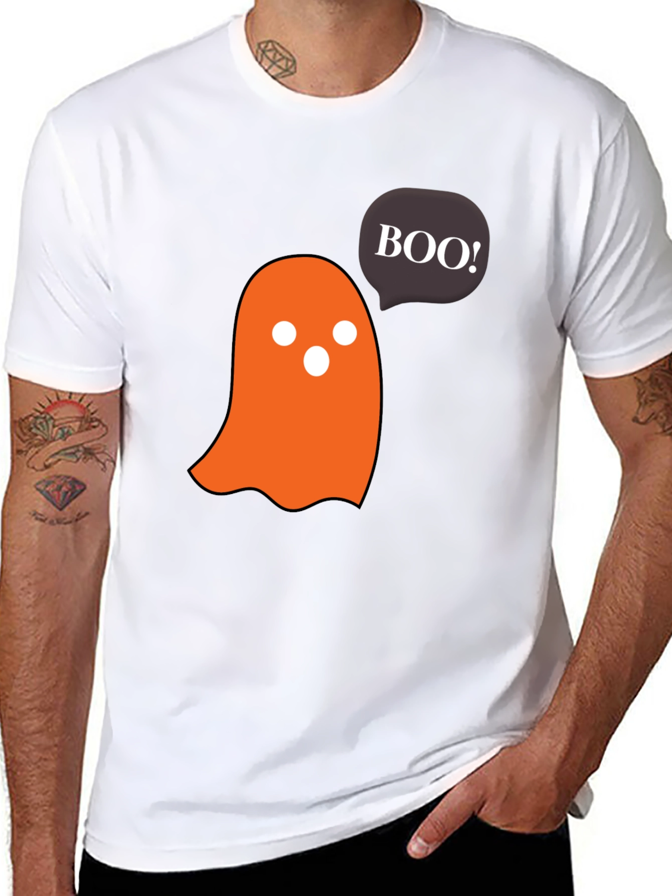 Halloween Ghost Boo! Black T-Shirt