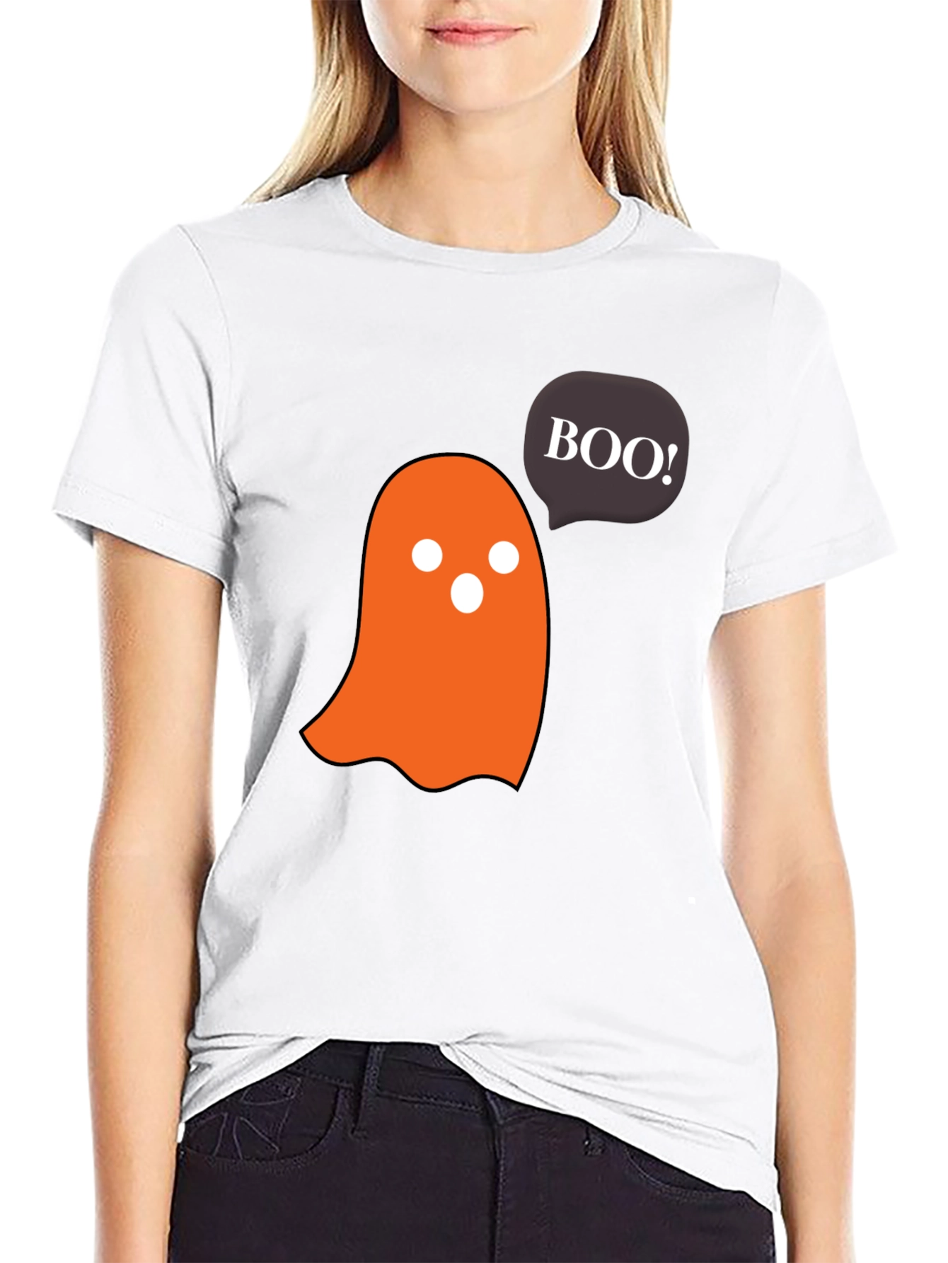 Halloween Ghost Boo! Black T-Shirt
