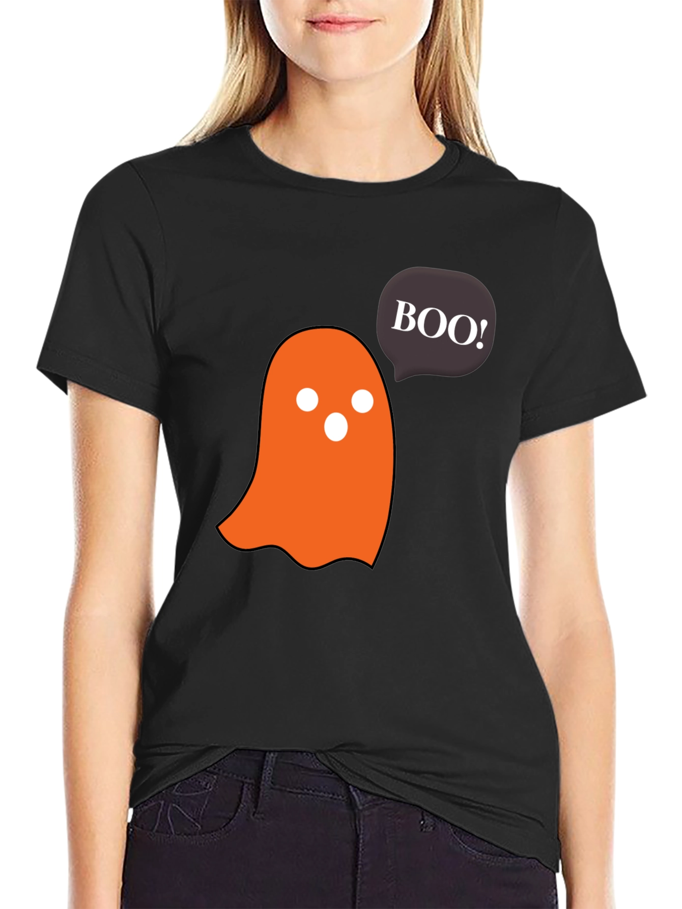 Halloween Ghost Boo! Black T-Shirt
