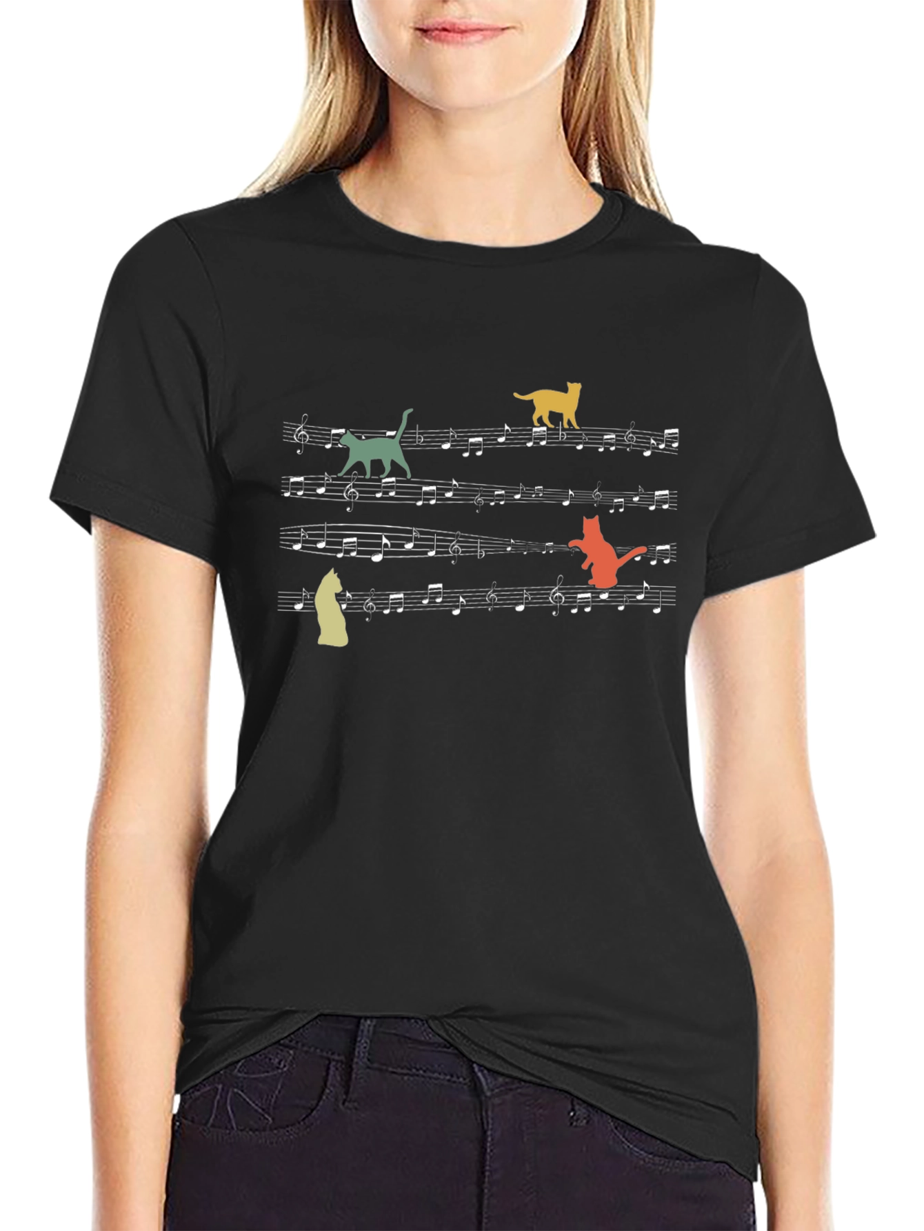 Musical Cats T-Shirt - Black